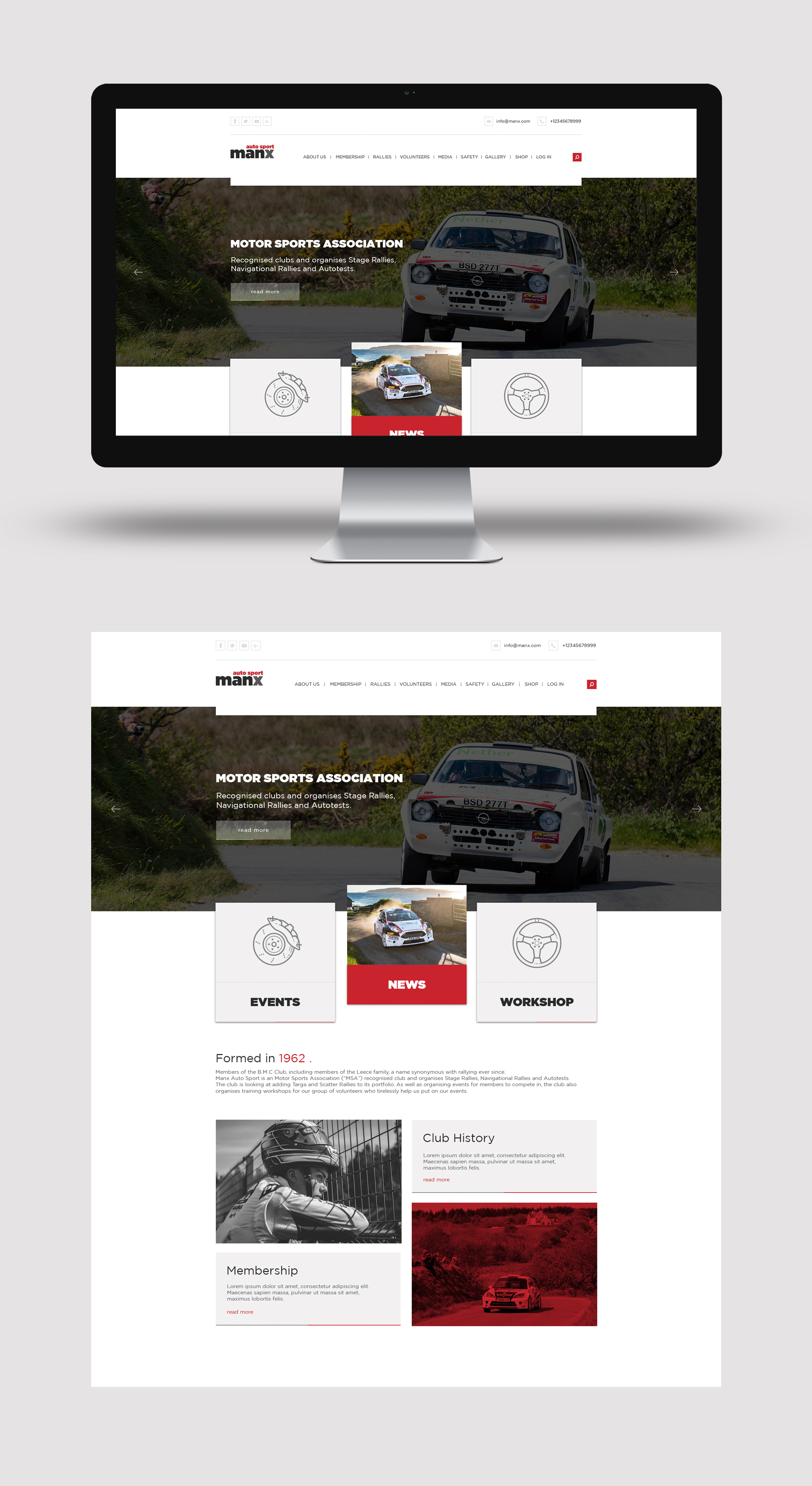 Auto moto club website / landing page design by Markosimic Auto moto club website / landing page design in Website Design Inspiration by Markosimic