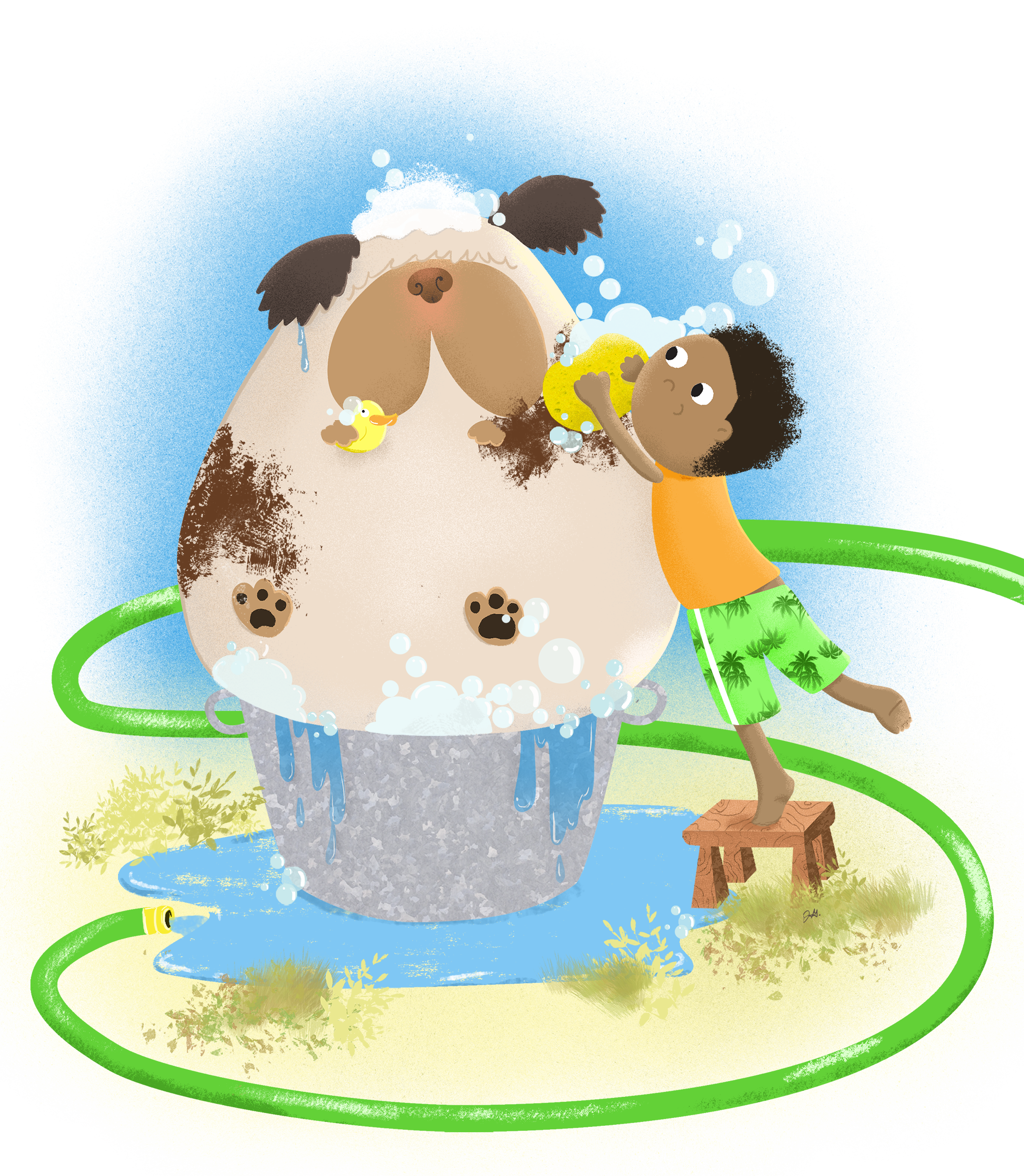Bath Time in Cartoon & Caricature Inspiration by Jessica Goldfisher