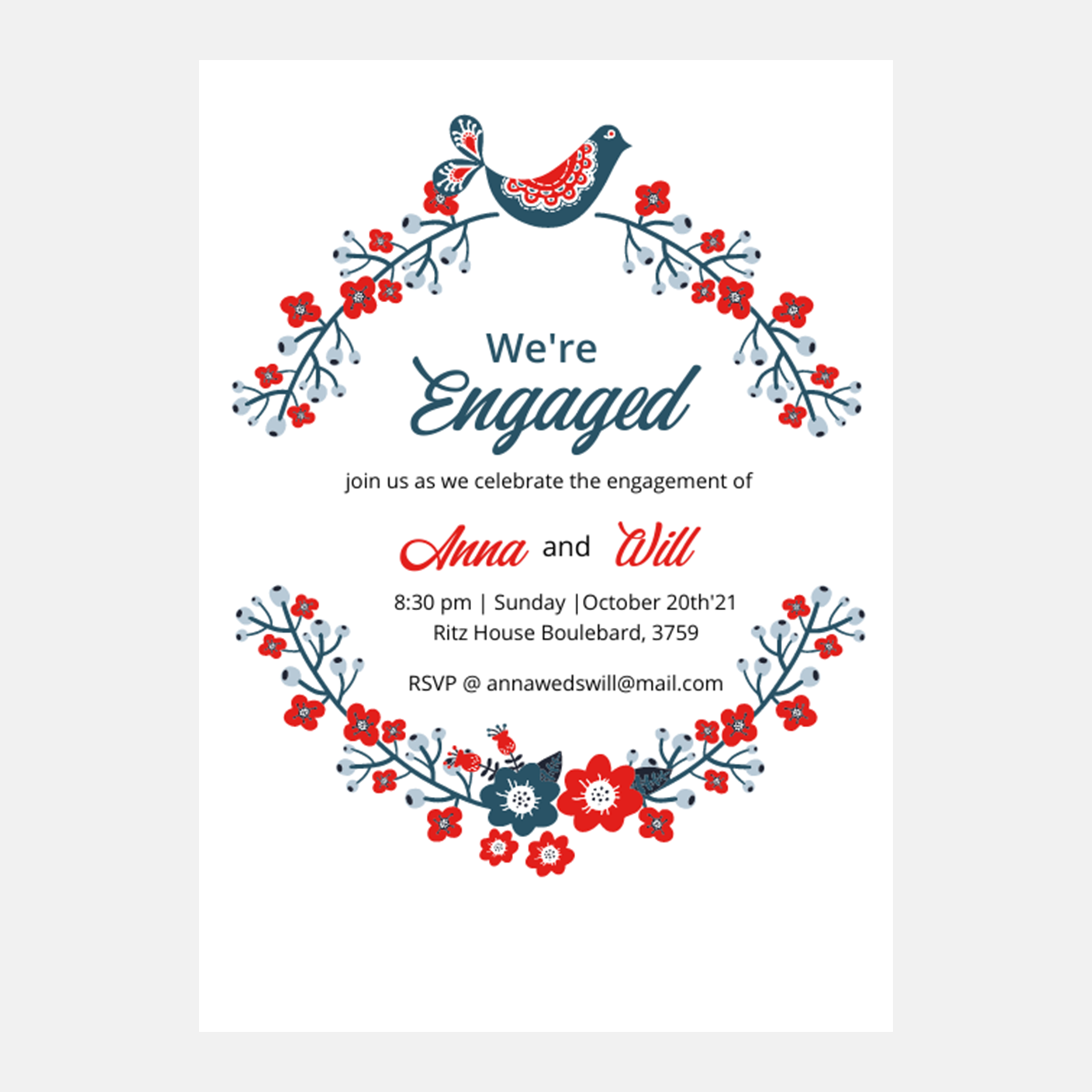 Floral engagement border by Maria Kimberly Furtado Floral engagement border in Invitation Card Design Inspiration by Maria Kimberly Furtado