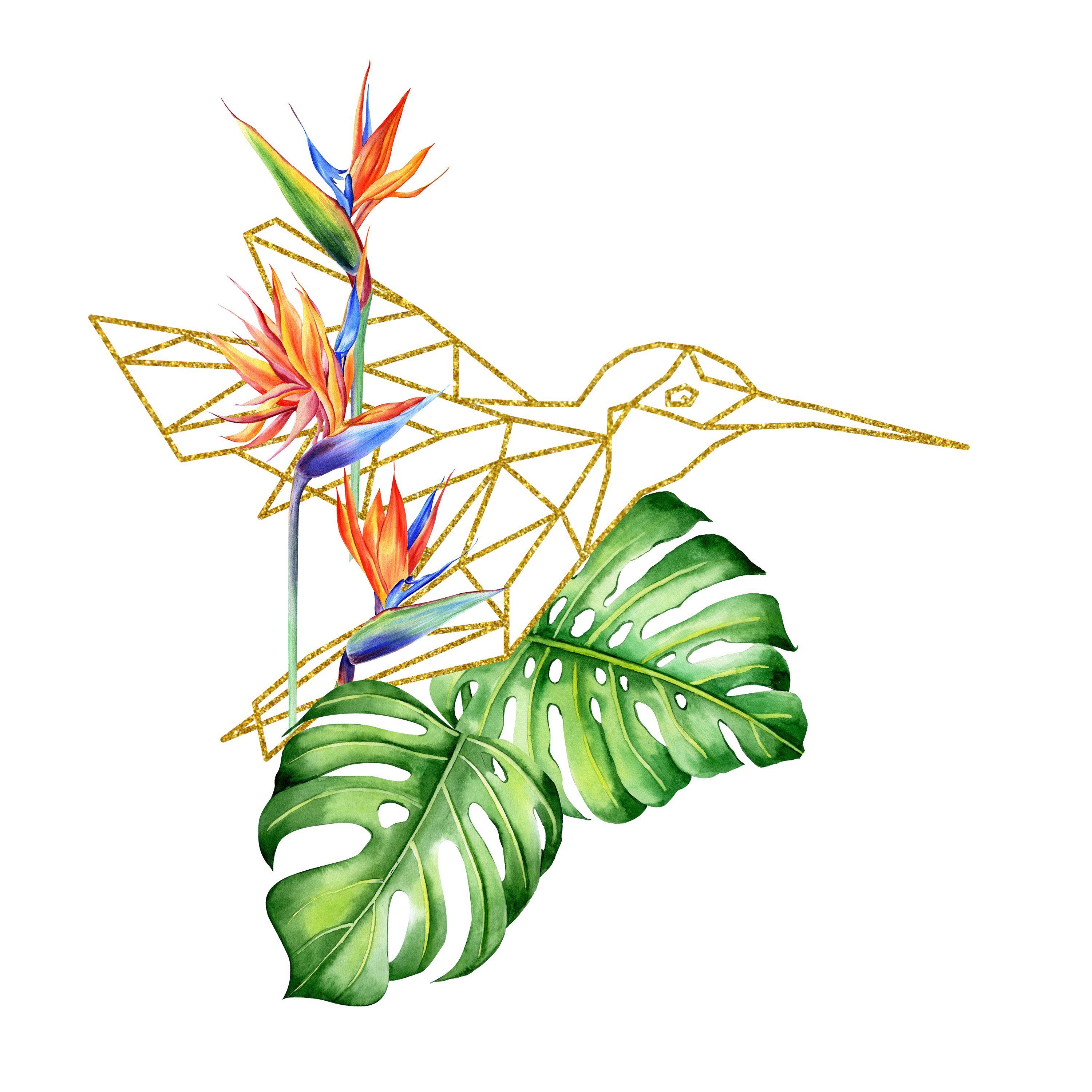 Golden Bird of Paradise in Illustration and Graphics Inspiration by Olga Koelsch