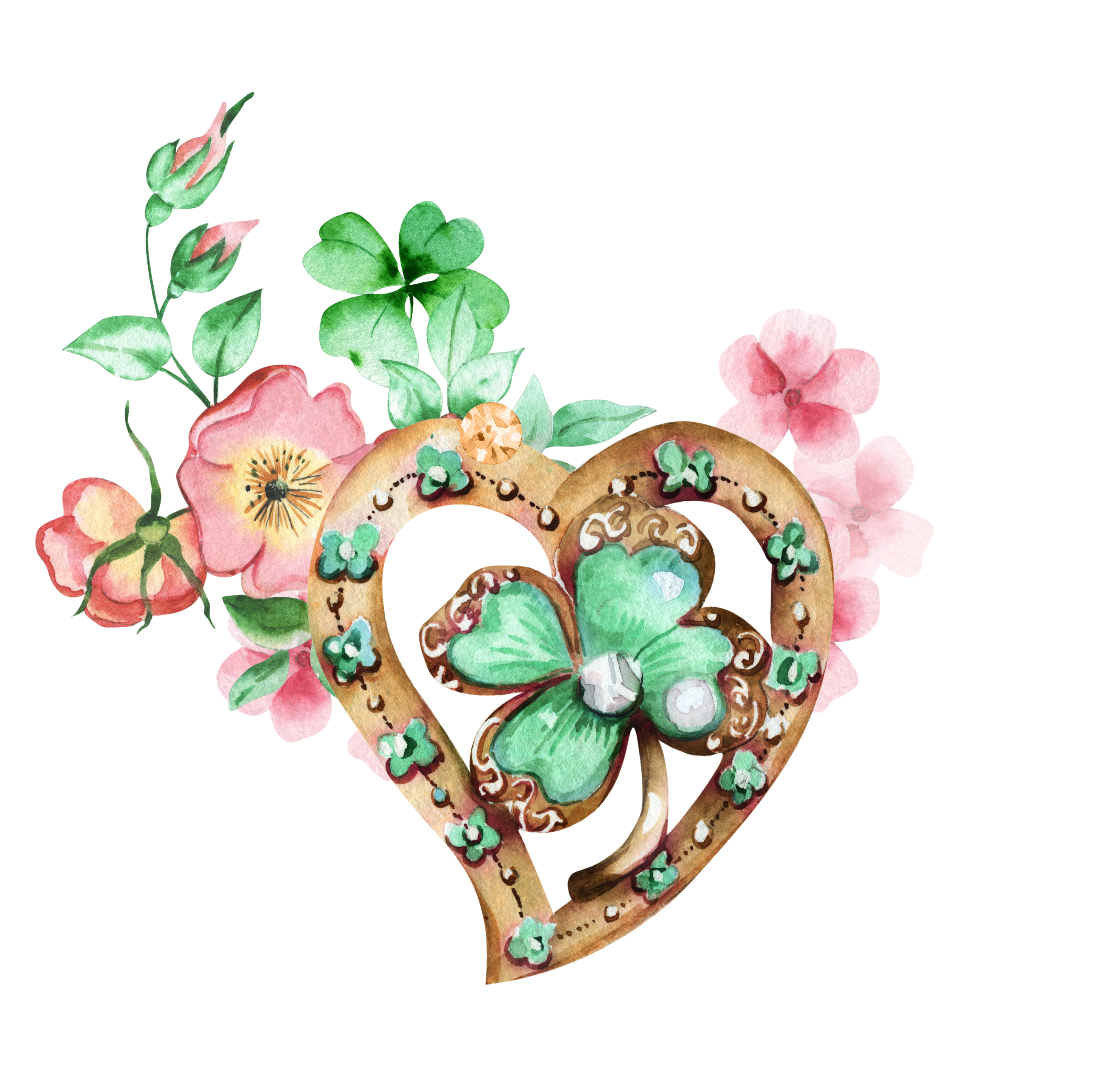 Love and Lucky Shamrock Arrangement by Olga Koelsch Love and Lucky Shamrock Arrangement in Illustration and Graphics Inspiration by Olga Koelsch