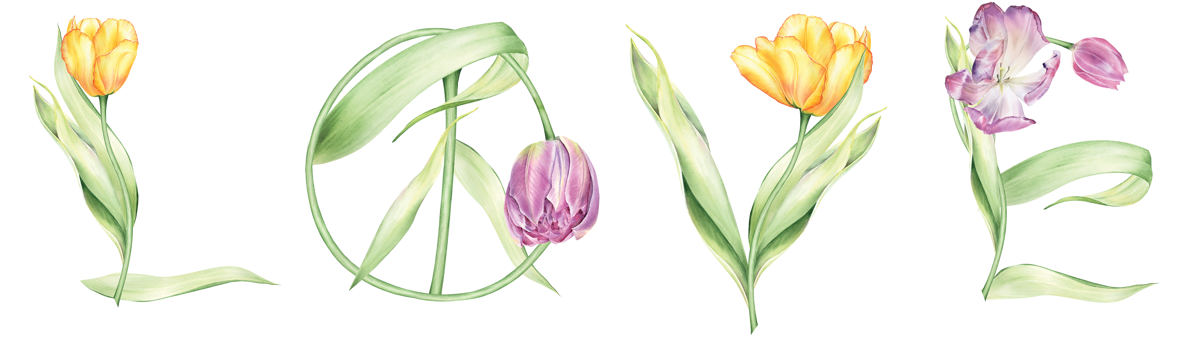 Love Peace Spring in Illustration and Graphics Inspiration by Olga Koelsch