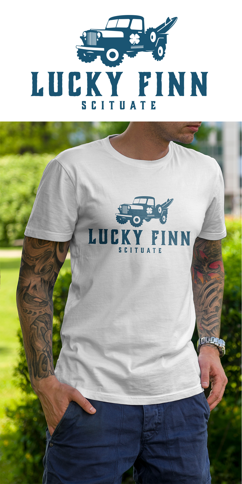 Lucky Finn Logo and T-shirt design by Petrean Claudiu Lucky Finn Logo and T-shirt design in Logo Design Inspiration by Petrean Claudiu