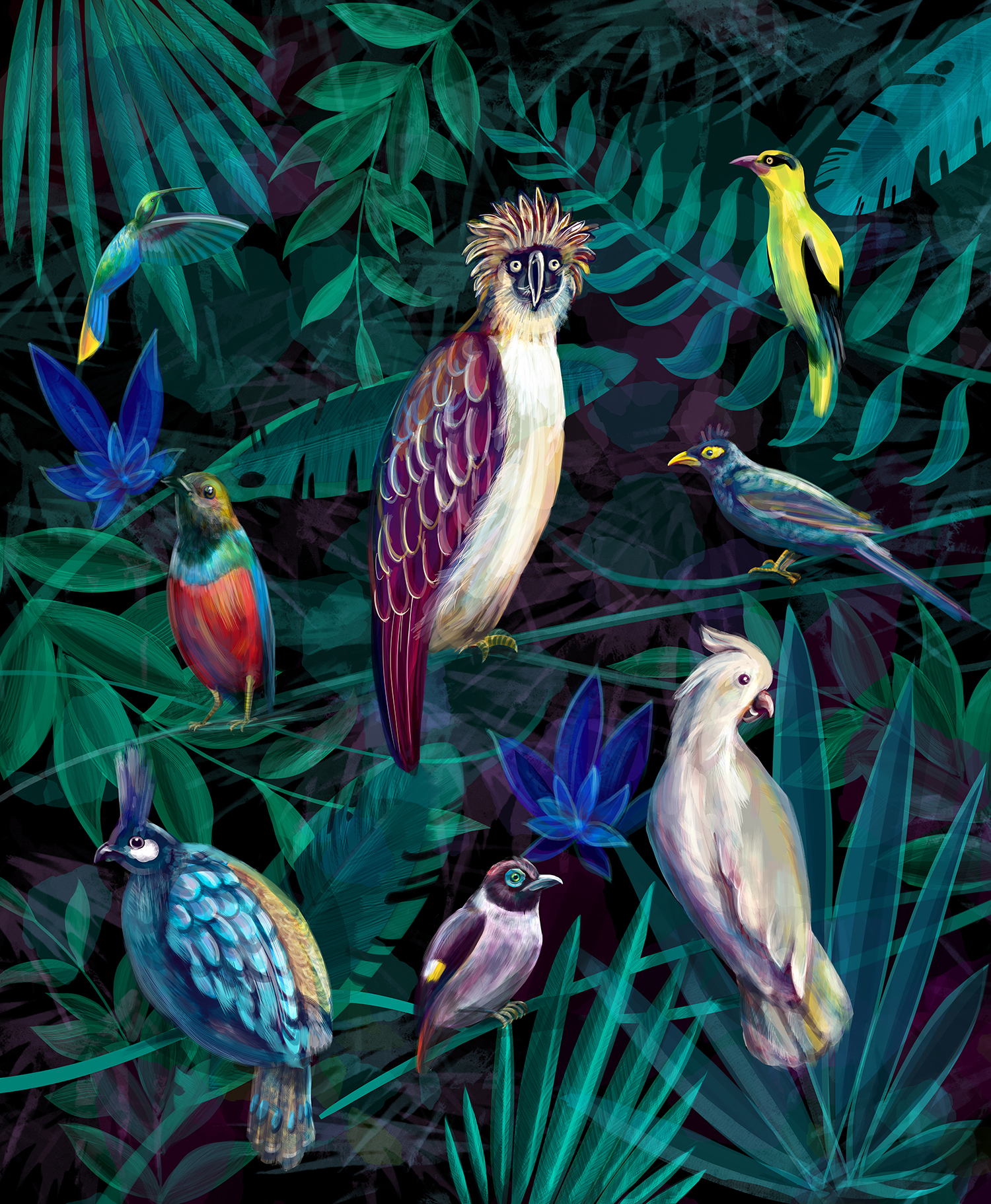 Tropical birds by Artur Tselishchev Tropical birds in Pattern & Surface Design Inspiration by Artur Tselishchev