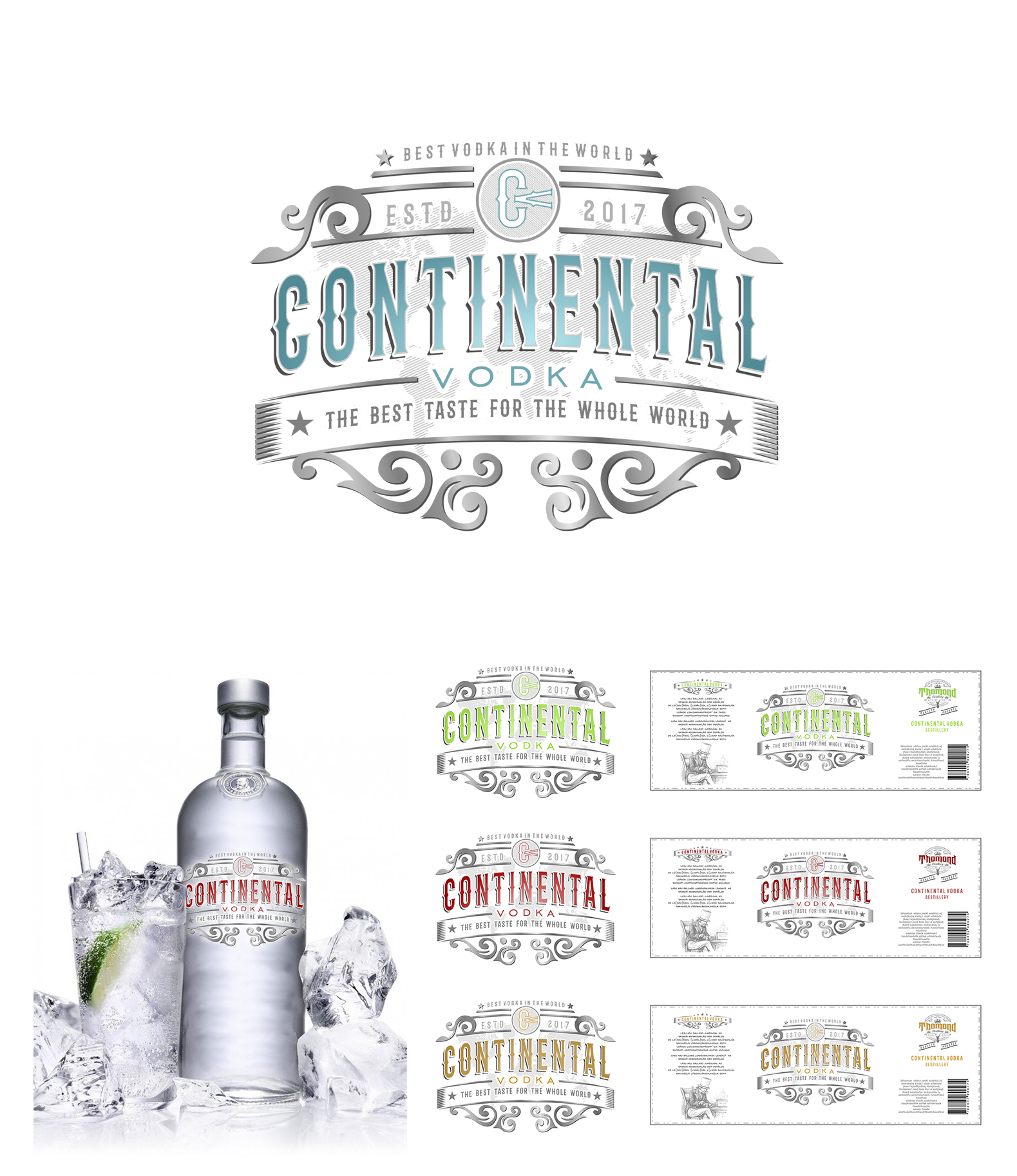 VODKA CONTINENTAL in Label Design Inspiration by Antonio Furnari