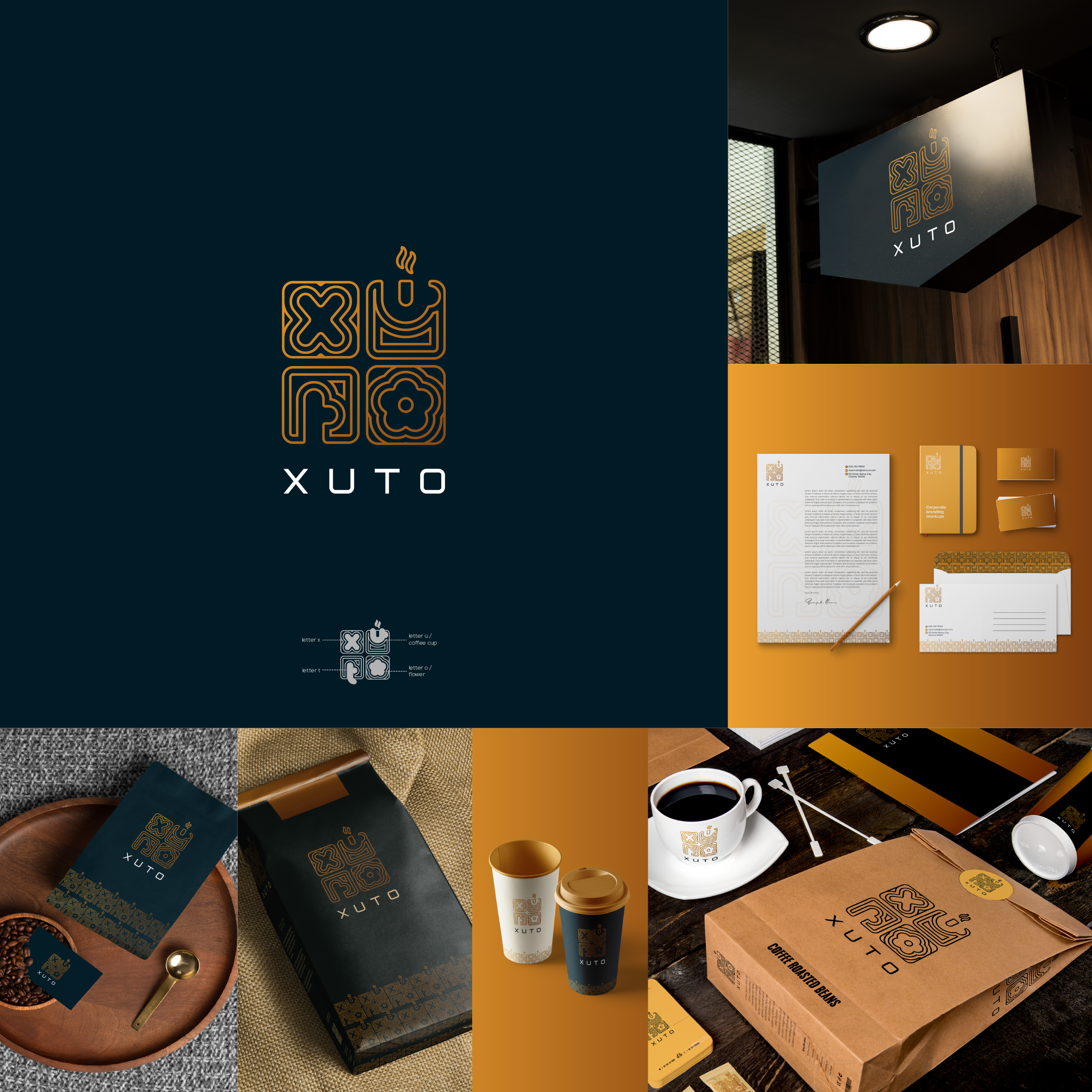 Xuto Coffee Logo Branding by Vrdesignerz Xuto Coffee Logo Branding in Logo & Brand Identity Inspiration by Vrdesignerz