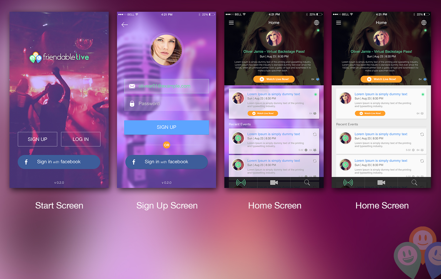 Friendable Live by Manarpan189 Friendable Live in Mobile Apps Design Inspiration by Manarpan189