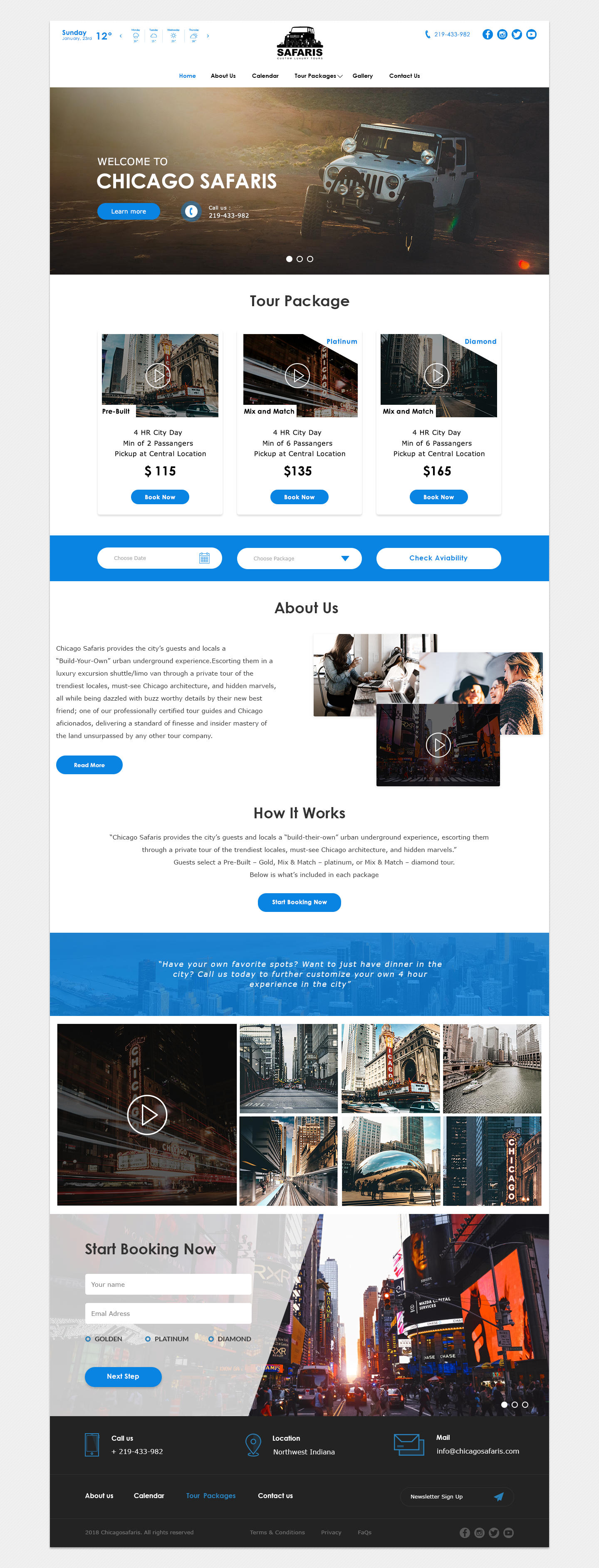 Chicago Safaris in Landing page design Inspiration by Todor Dimov