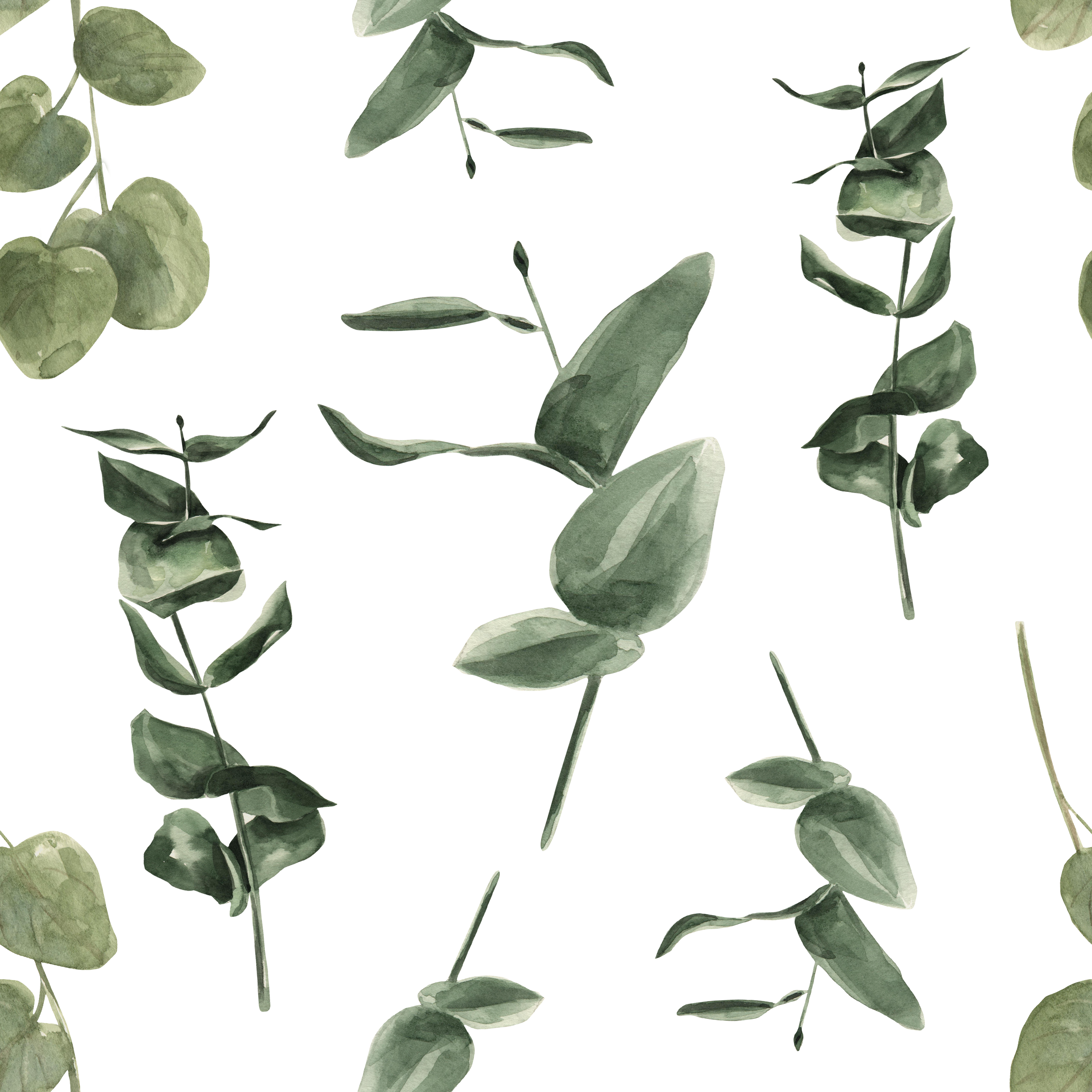 Keep it Green.Hand drawn pattern of watercolor branches in Pattern & Surface Design Inspiration by Iryna Buzivska