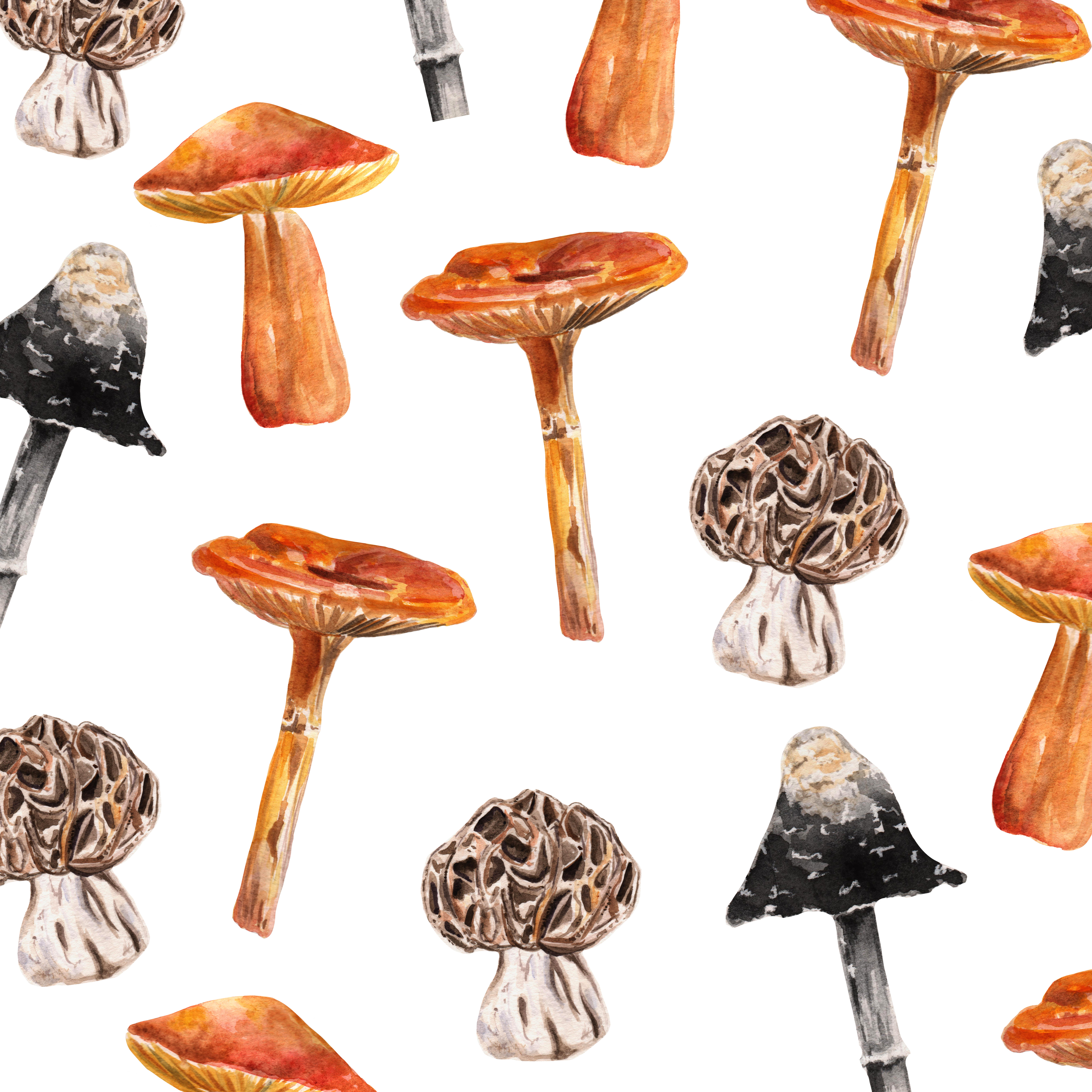 Cute Autumn Forest Mushrooms Seamless Pattern in Pattern & Surface Design Inspiration by Iryna Art