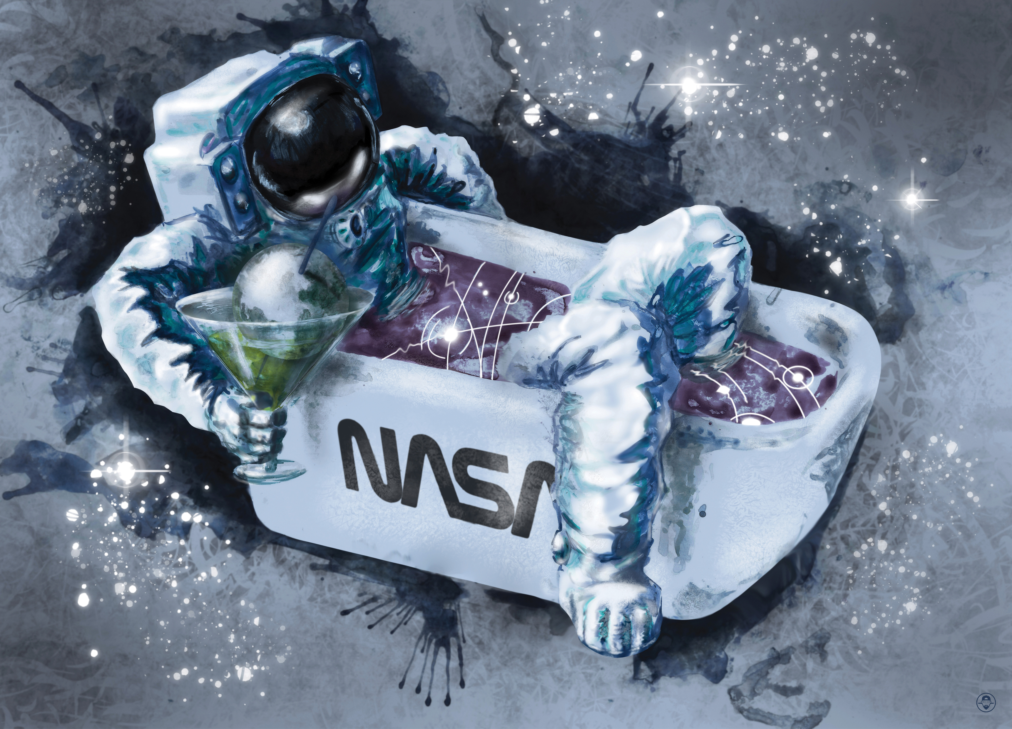 Astro Drink in Illustration and Graphics Inspiration by Lukasz Sitnikow