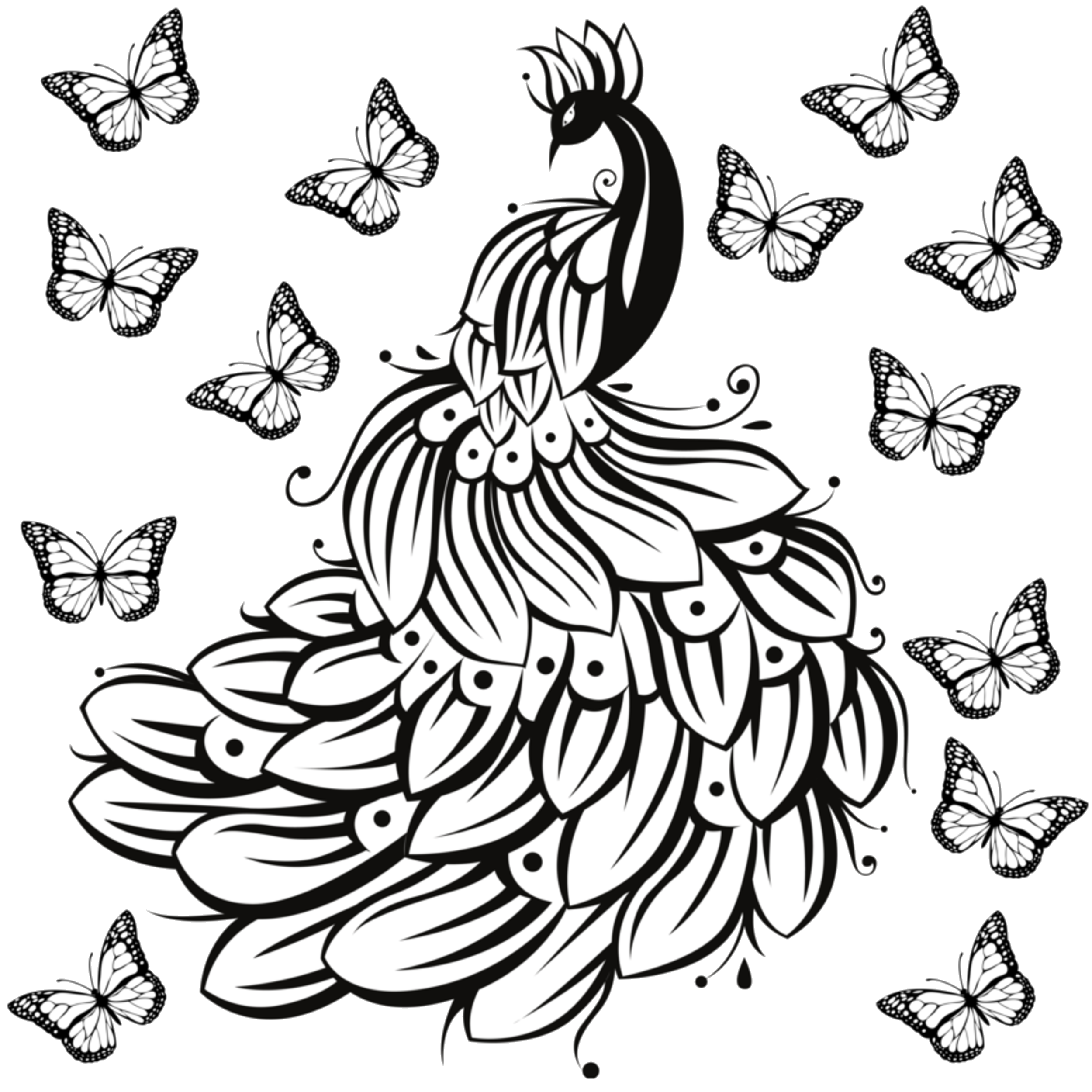 Peacock and butterflys in Pattern & Surface Design Inspiration by Vernesa Nahodovic