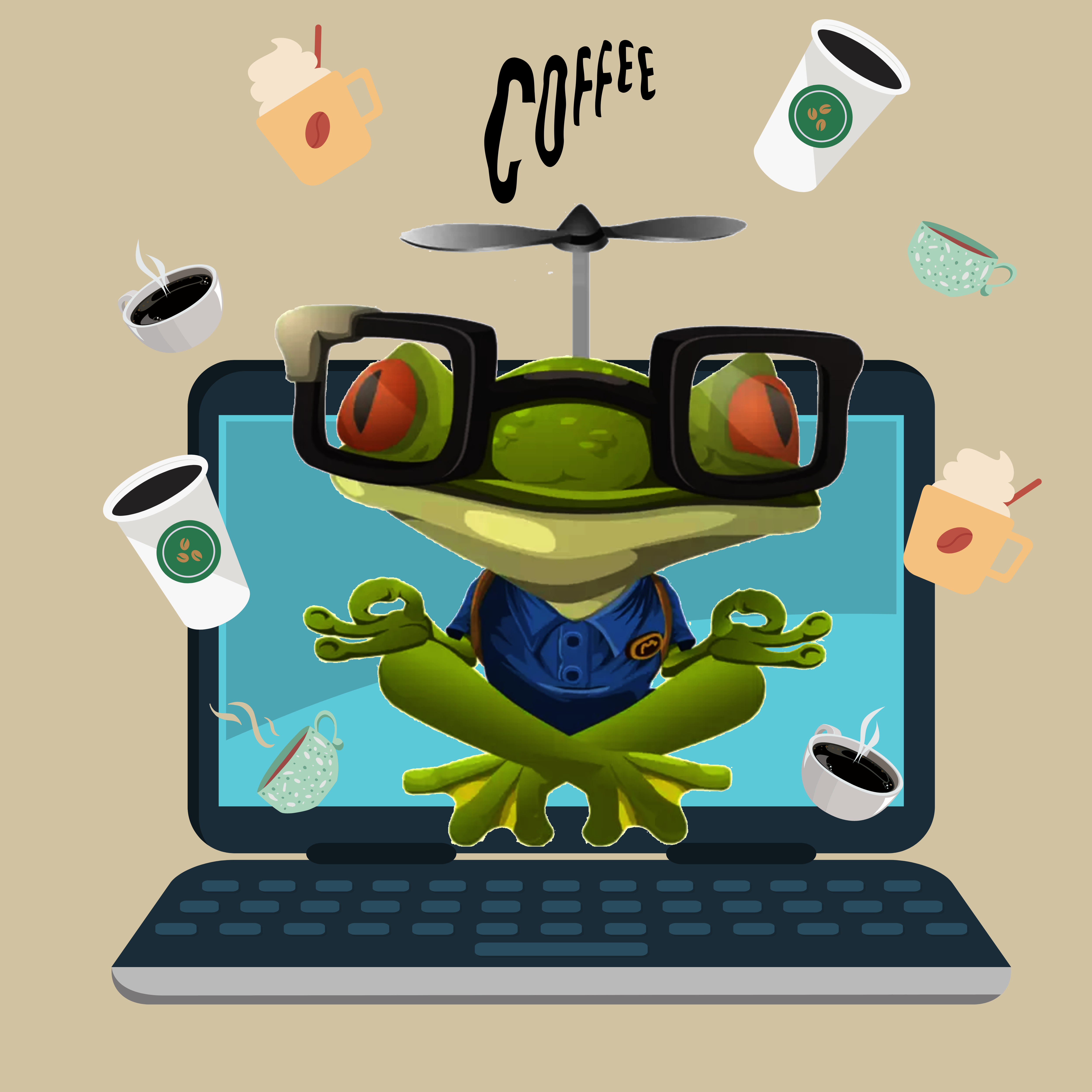 Coffee addict by Vernesa Nahodovic Coffee addict in Cartoon & Caricature Inspiration by Vernesa Nahodovic