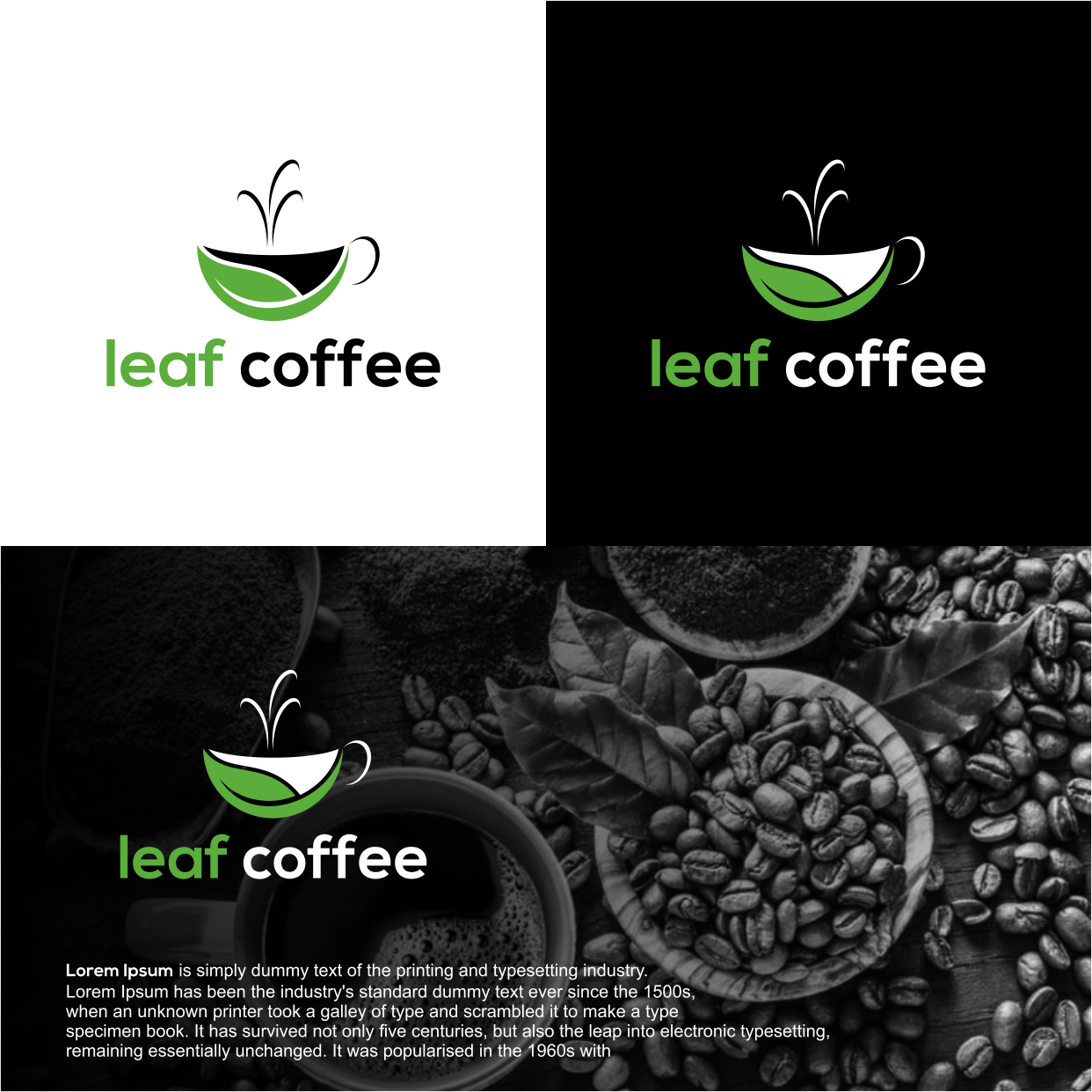 leaf coffee logo by Zzzzzz leaf coffee logo in Logo Design Inspiration by Zzzzzz