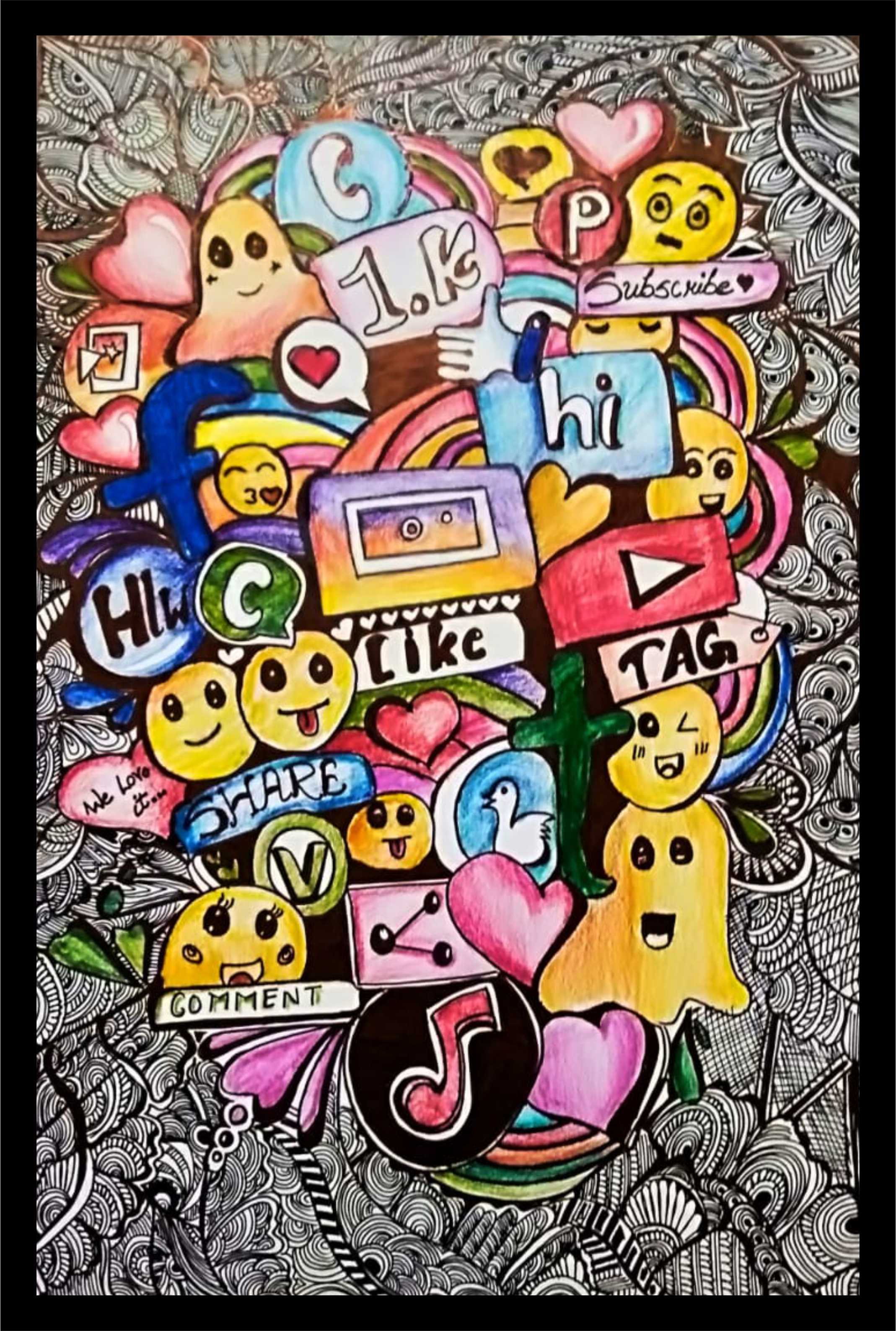 social media doodling in Doodle Art Inspiration by Asha Papola