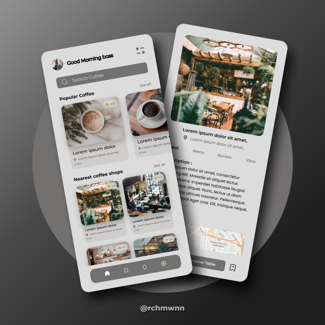 Coffee Mobile App by Rchmwnn Coffee Mobile App in Mobile Apps Design Inspiration by Rchmwnn