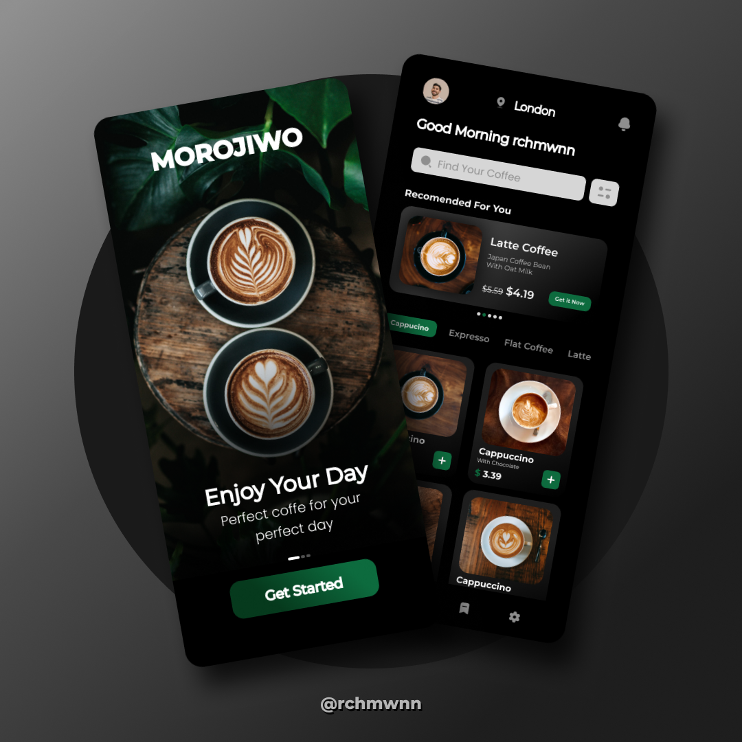 Coffee Mobile App by Rchmwnn Coffee Mobile App in Mobile Apps Design Inspiration by Rchmwnn