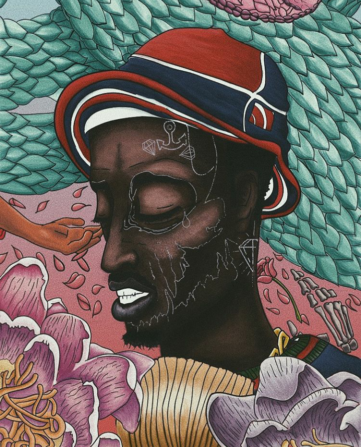 Barefooted in a Garden of Snakes by Tebogo Selepe Barefooted in a Garden of Snakes in Digital Painting Inspiration by Tebogo Selepe