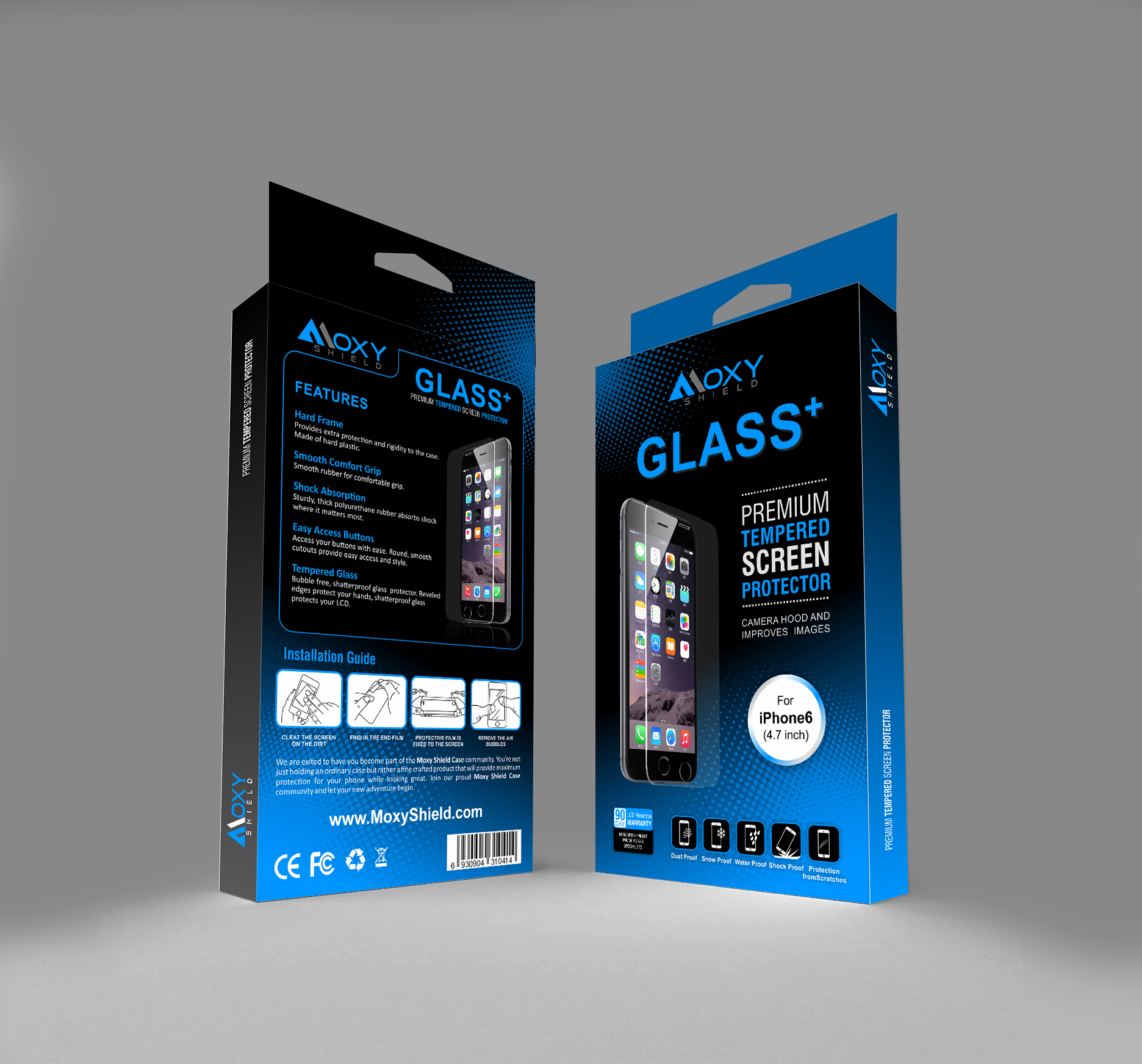 Moxy Glass Shield Box Design by Ezesol Moxy Glass Shield Box Design in Packaging Design Inspiration by Ezesol