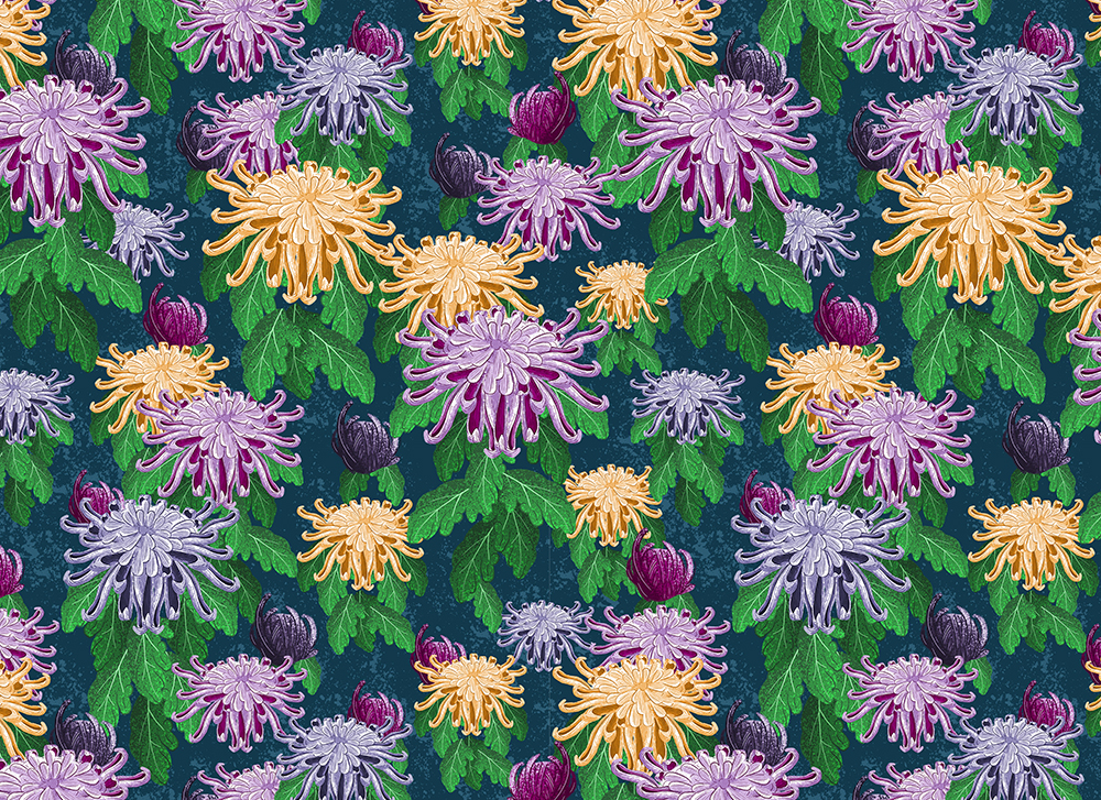 Chrysantemum pattern in Illustration and Graphics Inspiration by Gerdiaz