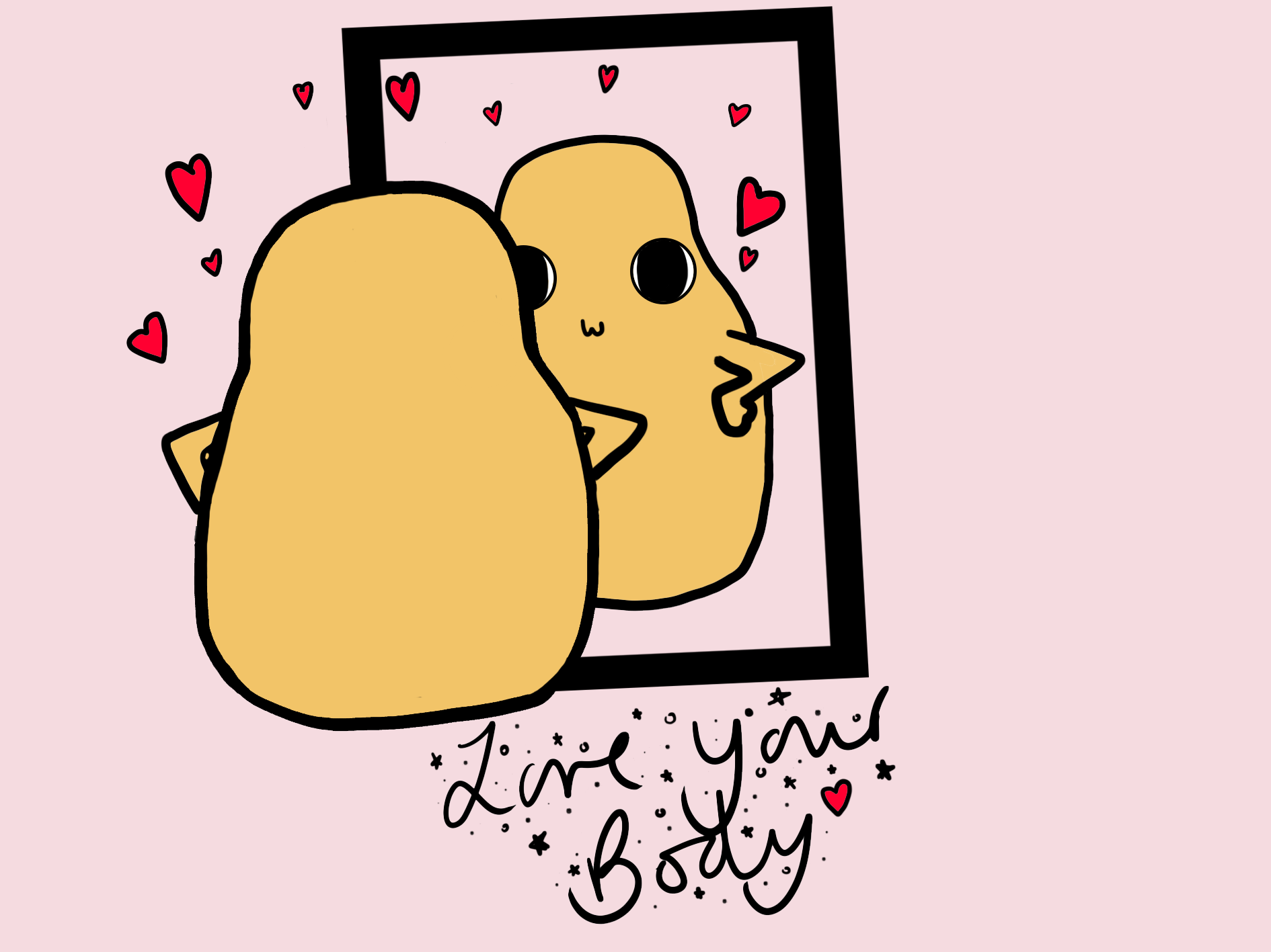 Love your body in Cartoon & Caricature Inspiration by Charlotte Watts