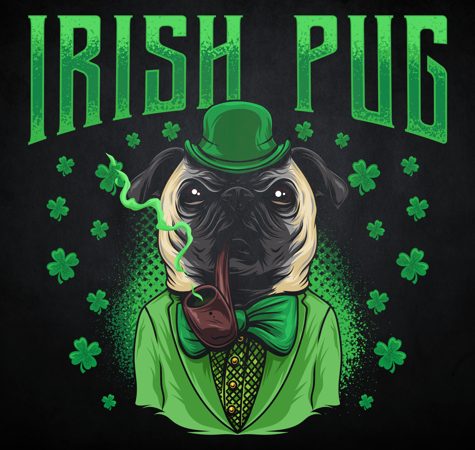 Irish Pug Vector Illustration in Vector Art Inspiration by Georgi Georgiev
