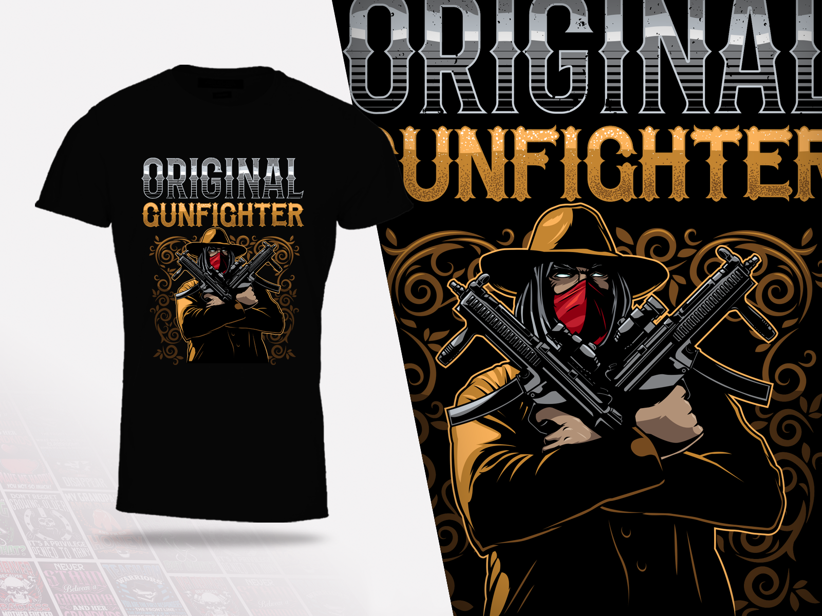 Original Gunfighter T-shirt Design by Georgi Georgiev Original Gunfighter T-shirt Design in T-Shirt Design Inspiration by Georgi Georgiev
