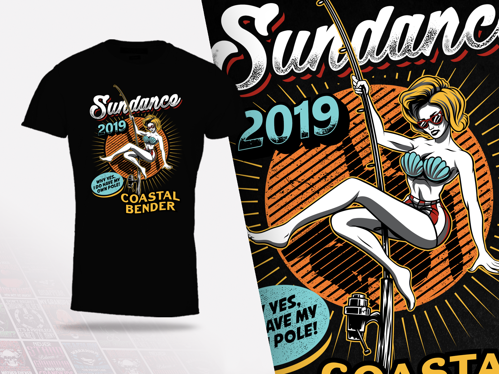 Sundance T-shirt in Apparel and Merchandise Illustration Inspiration by Georgi Georgiev