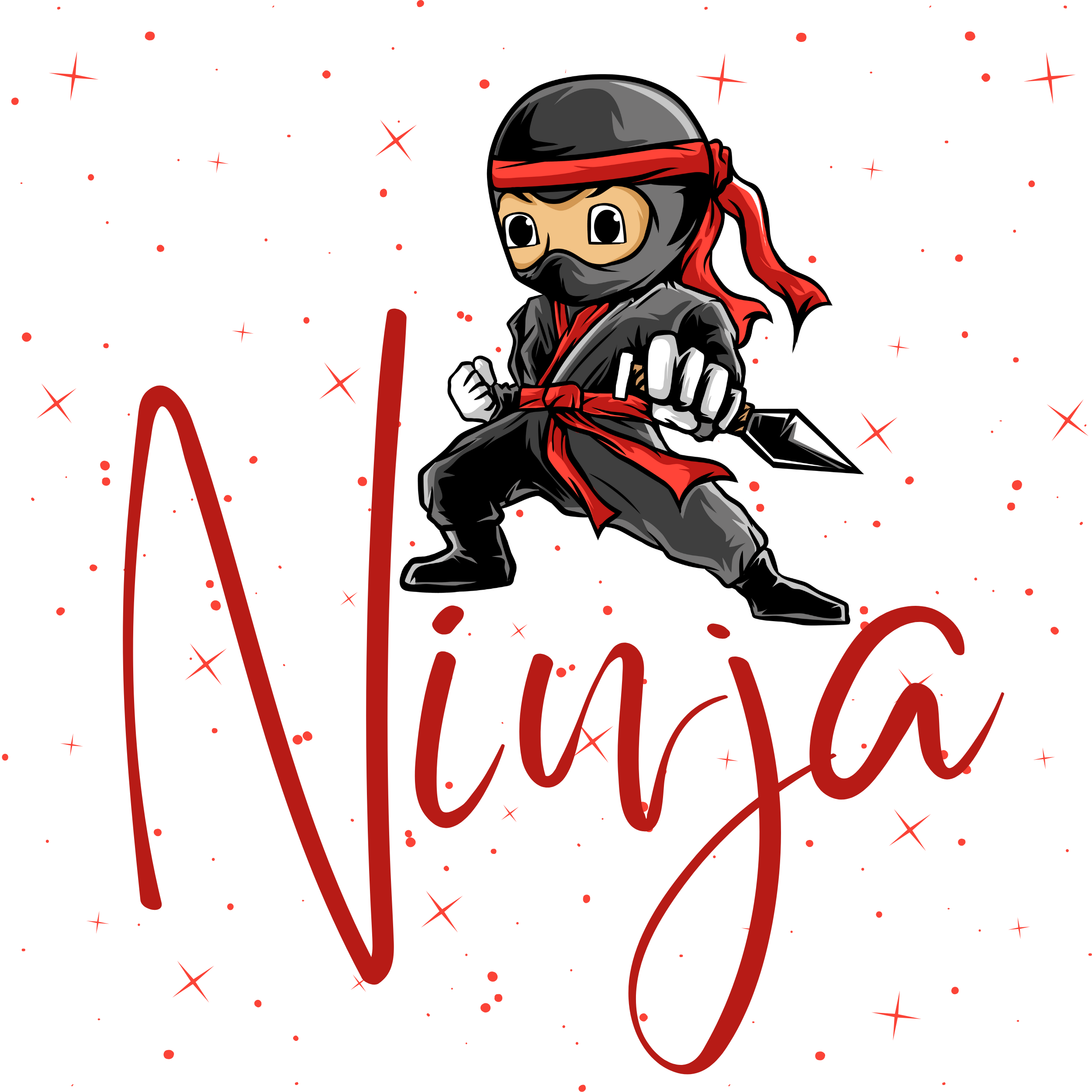 Black ninja in T-Shirt Design Inspiration by Couardaoui