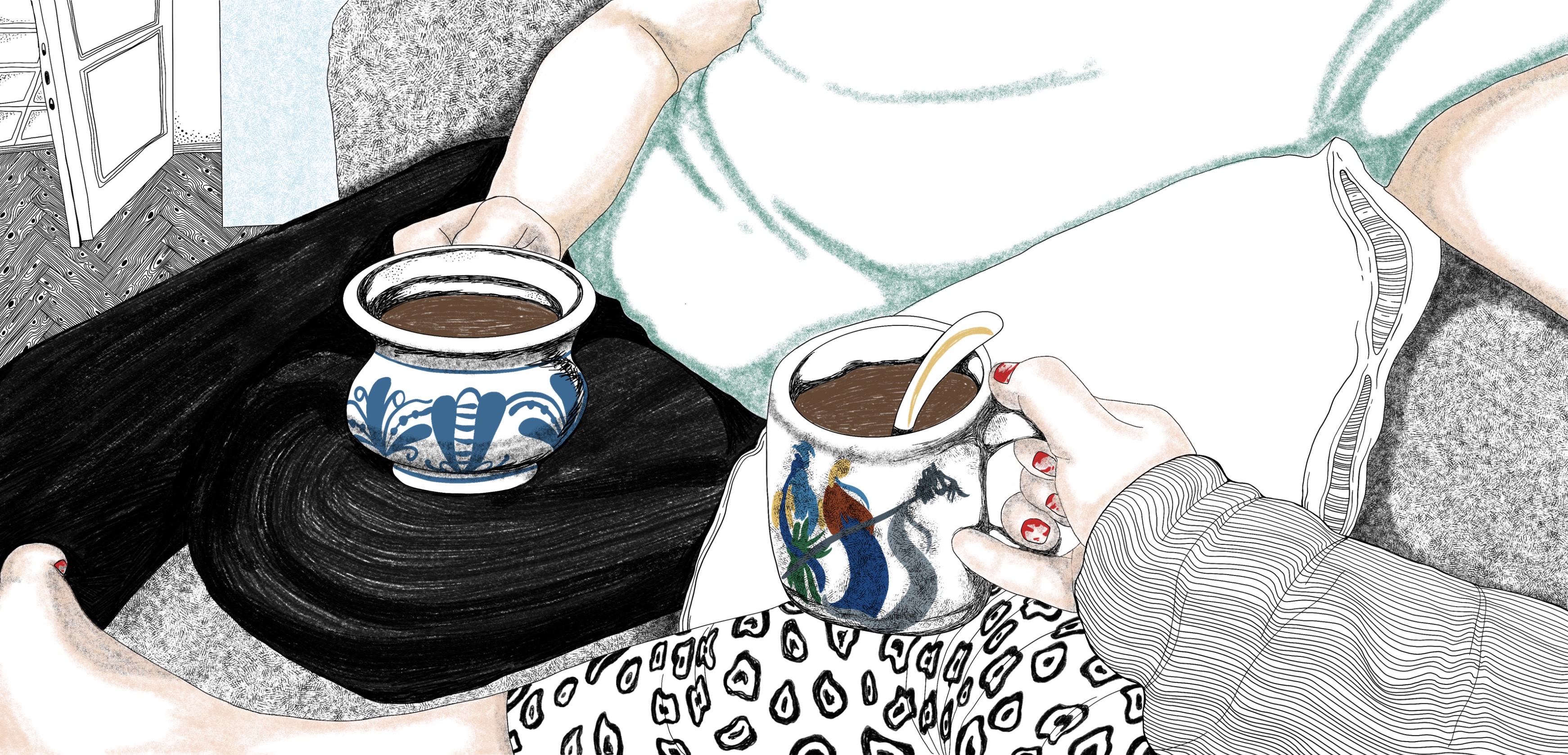 Morning coffee routine by Kata Koleszar Morning coffee routine in Drawing Inspiration by Kata Koleszar