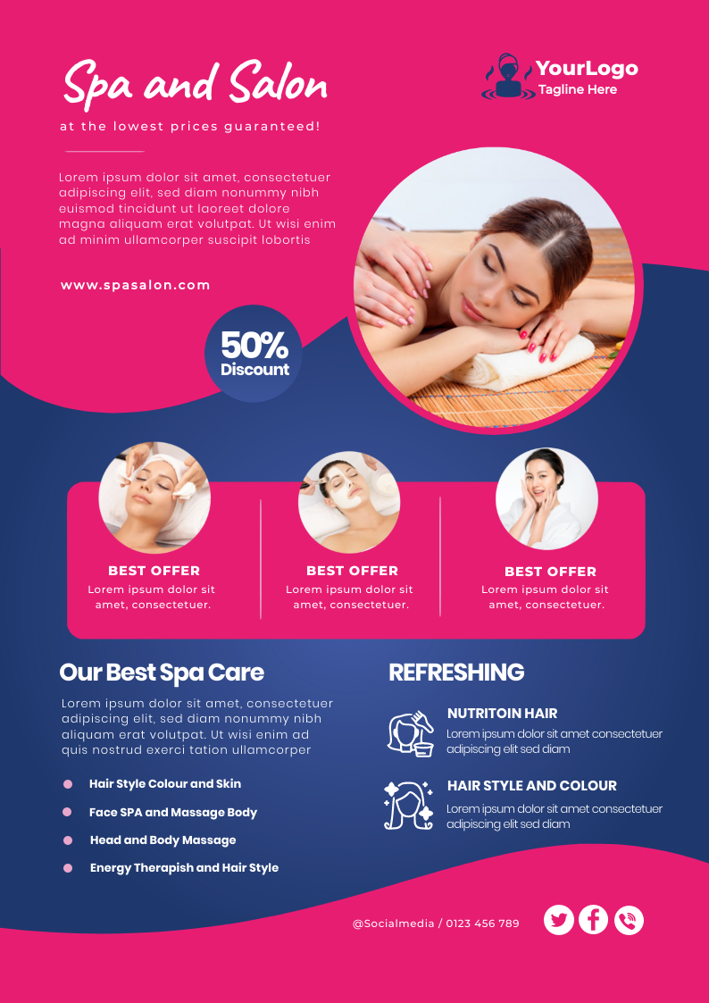 Salon Service Promotion by Neetu Thakur Salon Service Promotion in Print flyer design Inspiration by Neetu Thakur