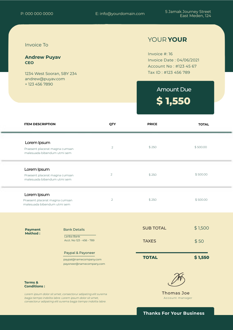 Corporates Invoice by Neetu Thakur Corporates Invoice in Invoice Inspiration by Neetu Thakur