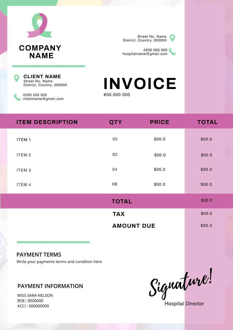 HEALTH_INVOICE in Invoice Inspiration by Shweta Solanki