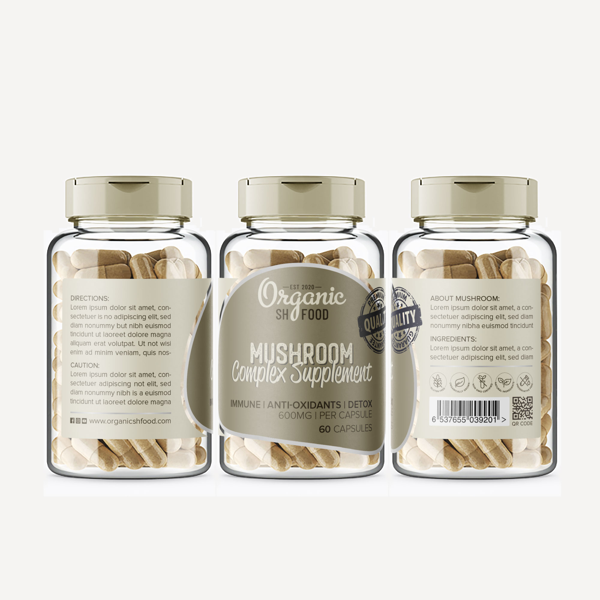 Mushroom Supplement by Pencilafjalo Mushroom Supplement in Label Design Inspiration by Pencilafjalo