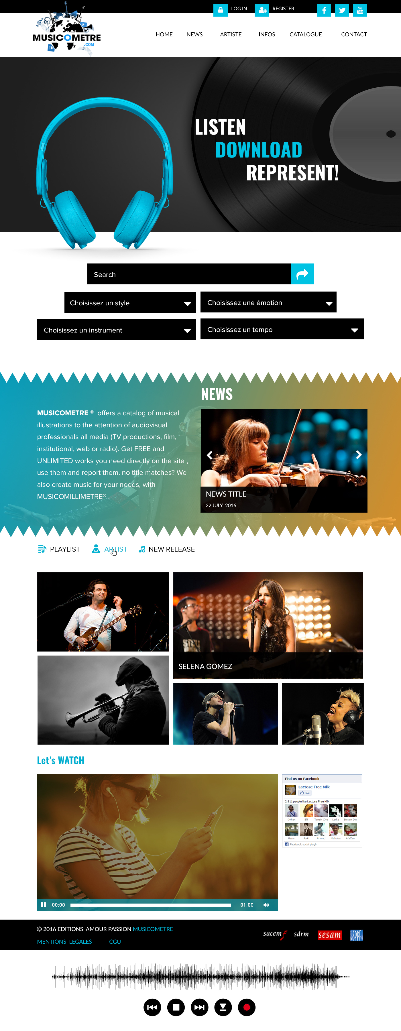 Music website landing page in Photoshop Design Inspiration by Aarif.qureshi88