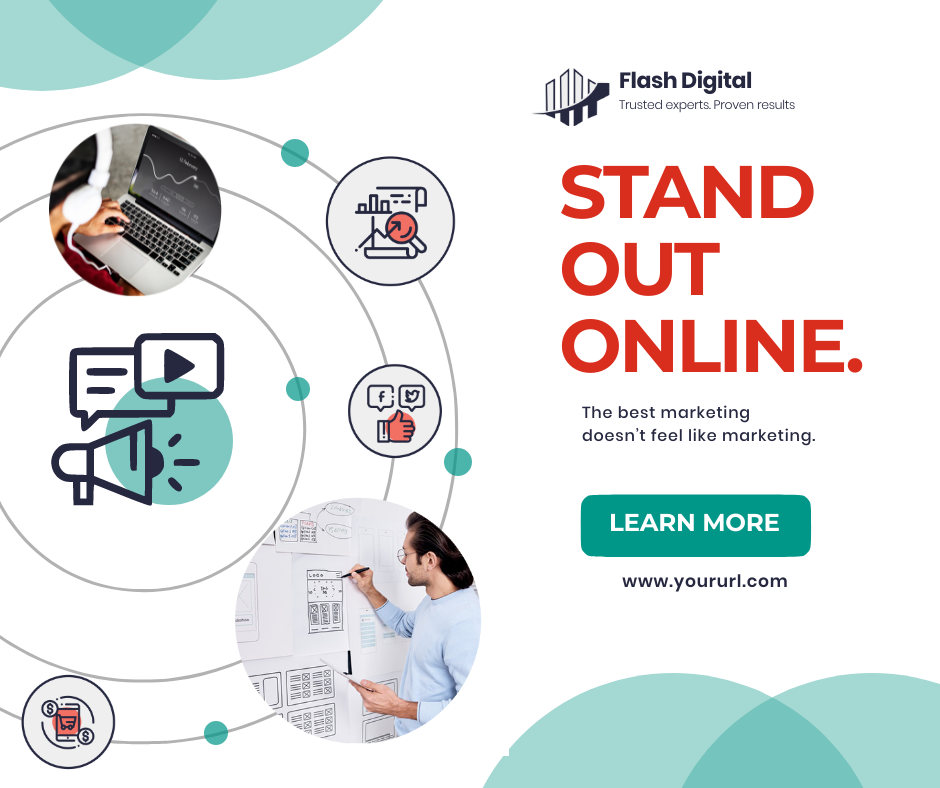 STAND OUT ONLINE. in Facebook Post Design Inspiration by Parveen Khatoon