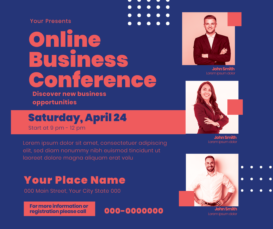 Online Business Conference by Parveen Khatoon Online Business Conference in Facebook Post Design Inspiration by Parveen Khatoon