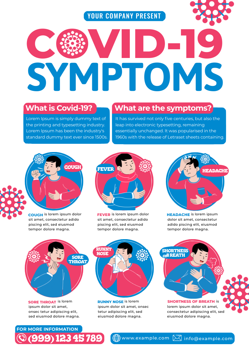 COVID-19 SYMPTOMS by Parveen Khatoon COVID-19 SYMPTOMS in Print flyer design Inspiration by Parveen Khatoon