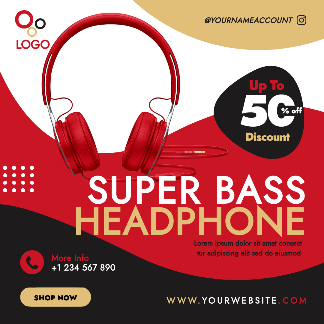 SUPER BASS HEADPHONE in Instagram Ad Inspiration by Parveen Khatoon