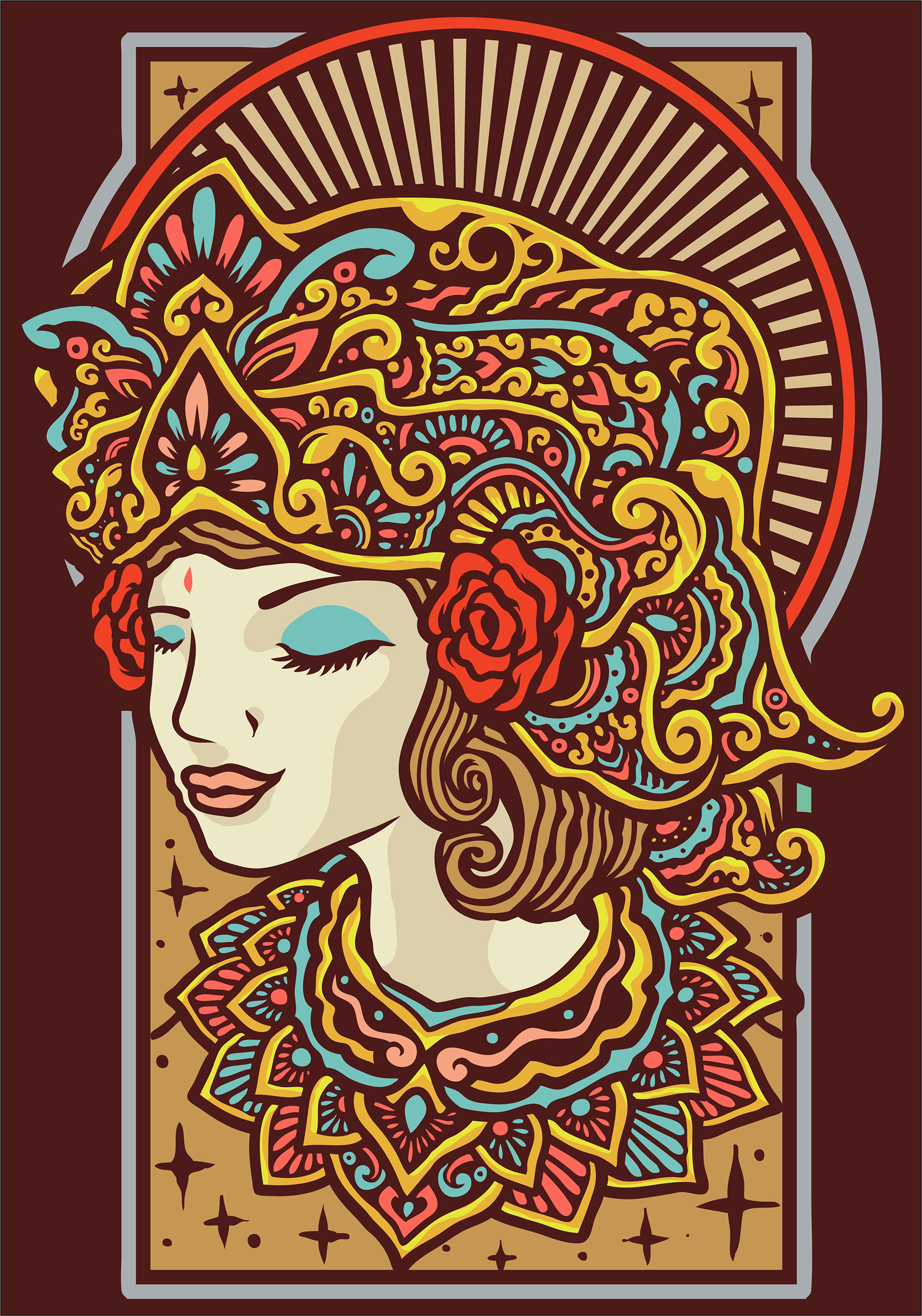 Balinese Dancer in Apparel and Merchandise Illustration Inspiration by Krisnanto Ahmadi