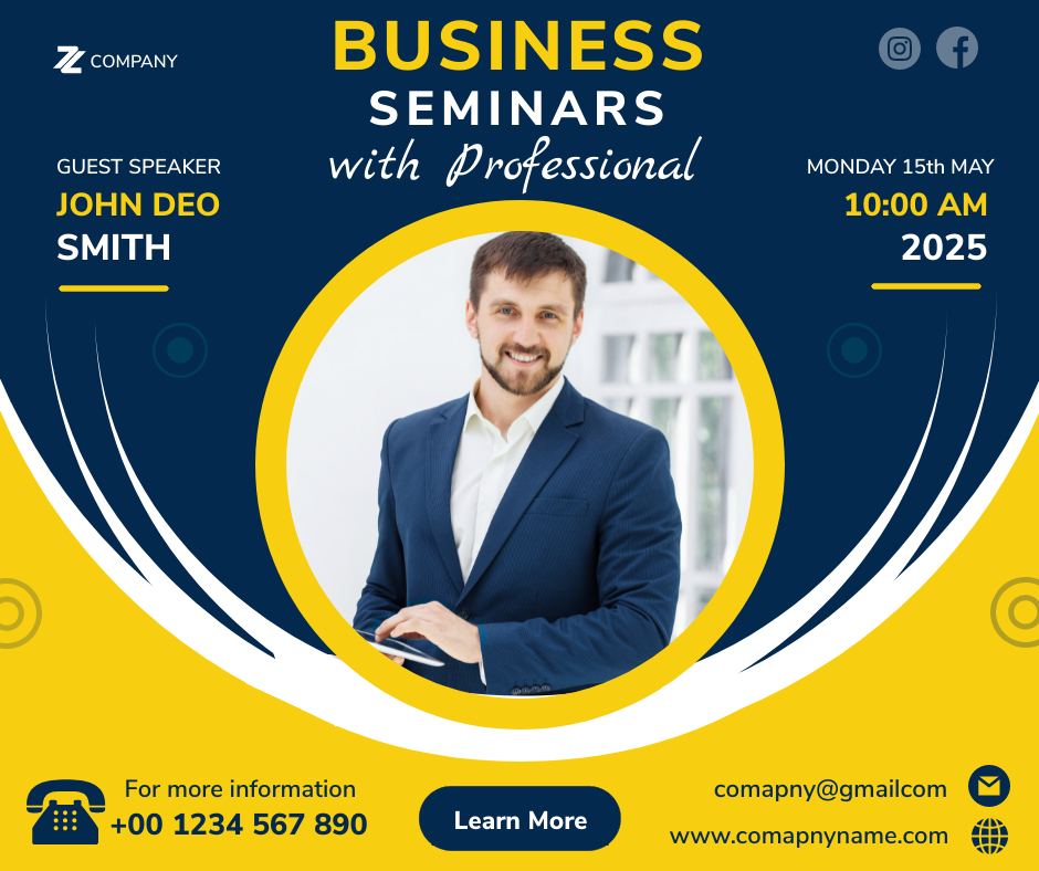 Business Seminar With Professional in Facebook Post Design Inspiration by Digvijay Patil