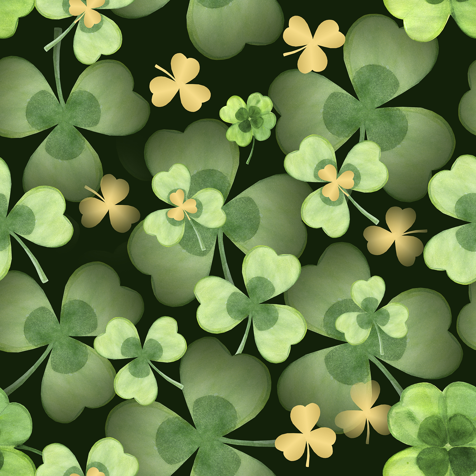 Lucky shamrock seamless pattern by Iryna Skrypnik Lucky shamrock seamless pattern in Pattern & Surface Design Inspiration by Iryna Skrypnik
