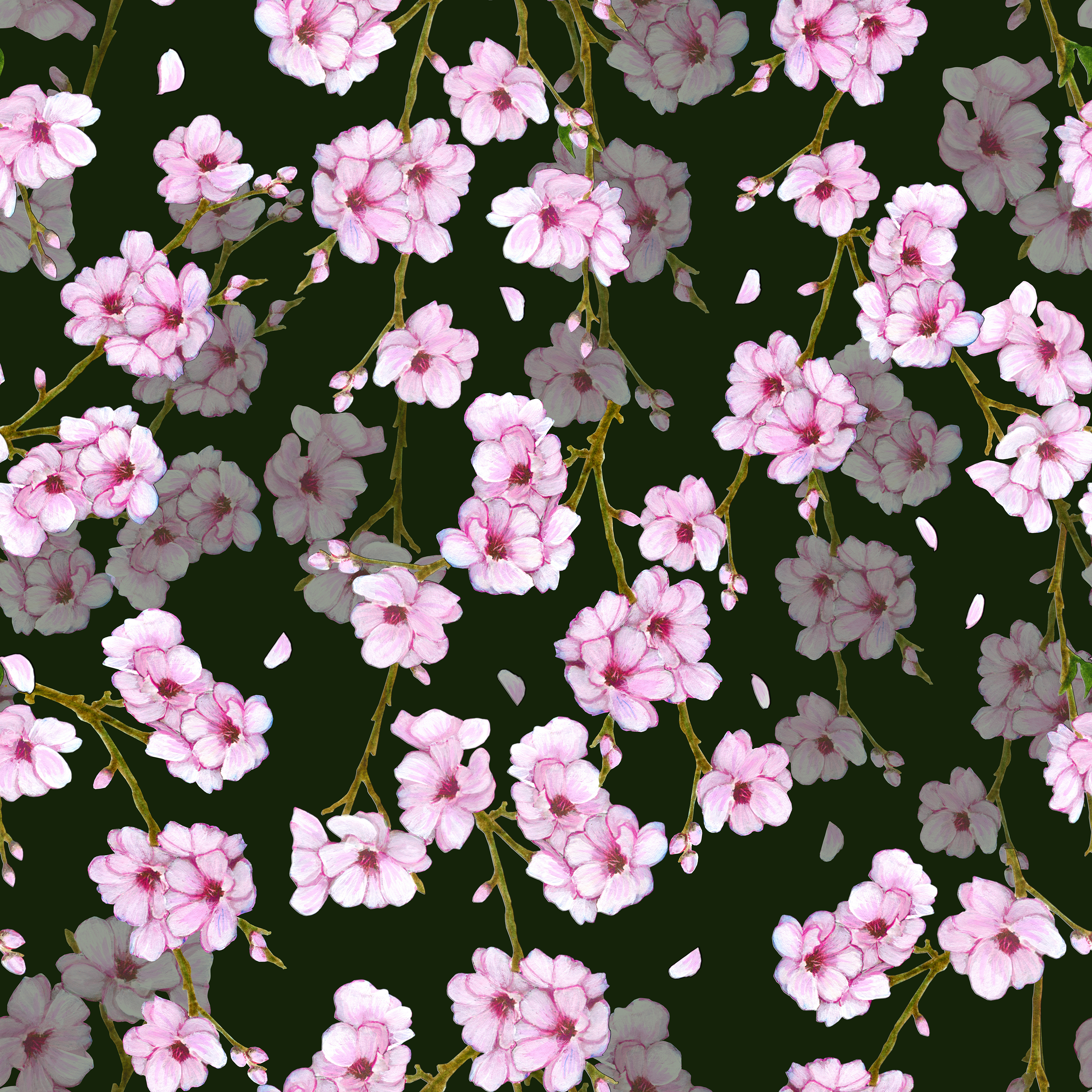 Sakura Blossom by Iryna Skrypnik Sakura Blossom in Pattern & Surface Design Inspiration by Iryna Skrypnik