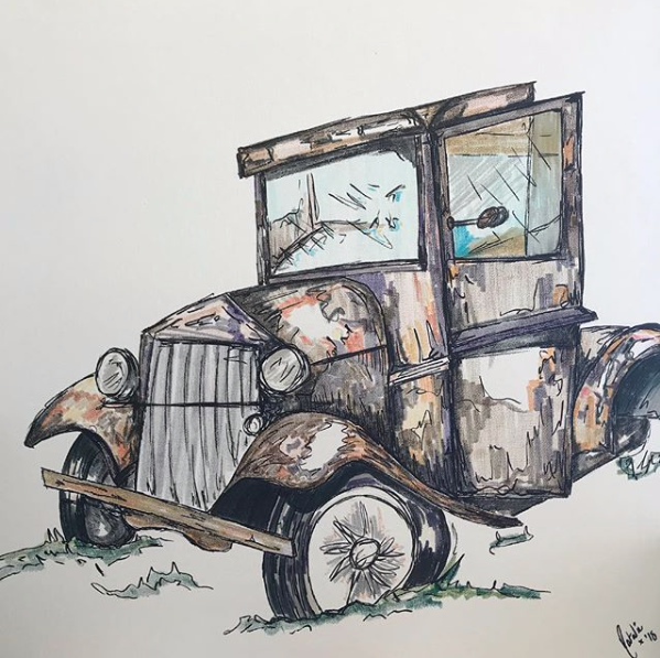 Old Timer in Visual Art Inspiration by Natalie Penna