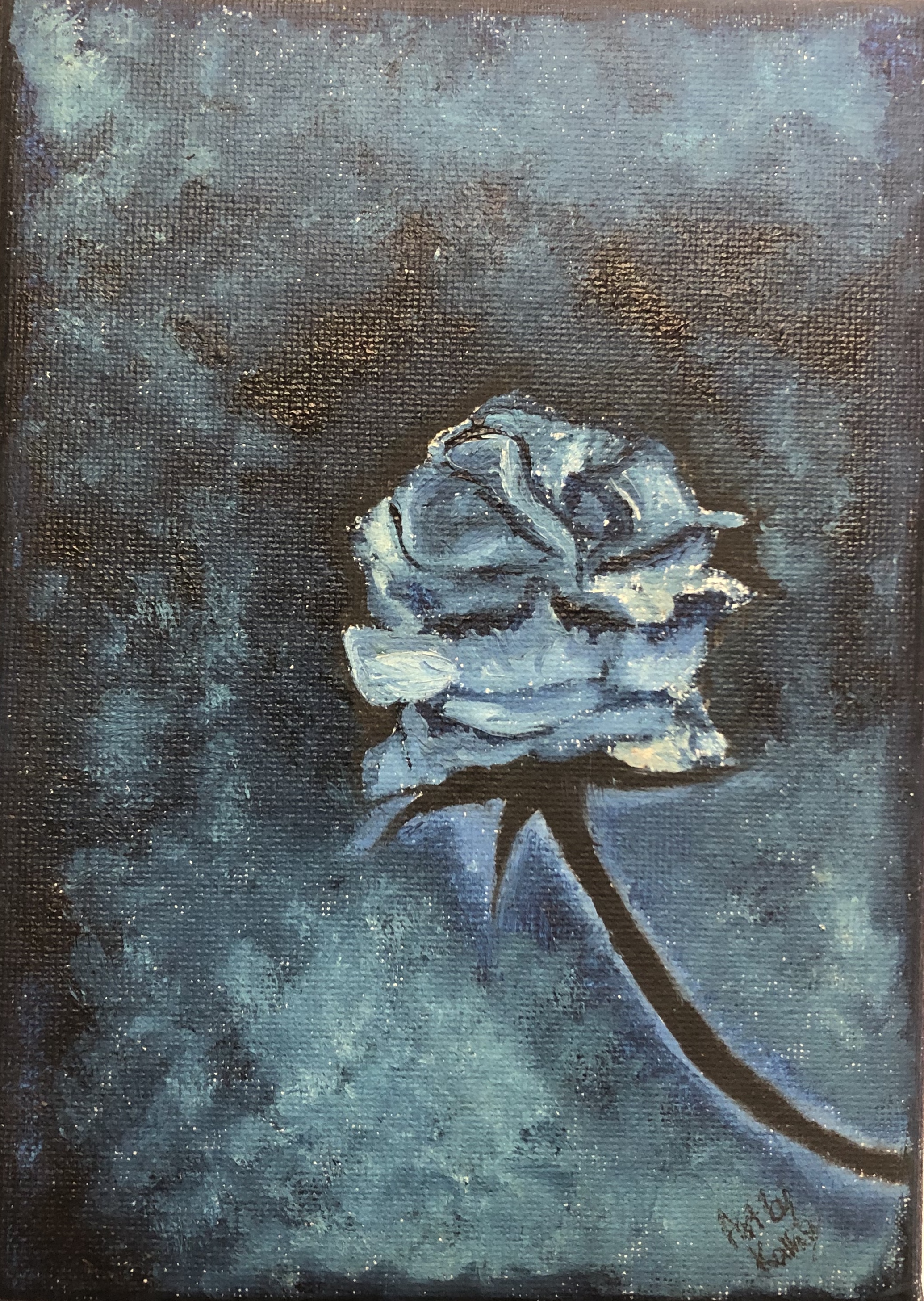 The Blue Rose in Drawing Inspiration by Kalhari Hettiarachchi