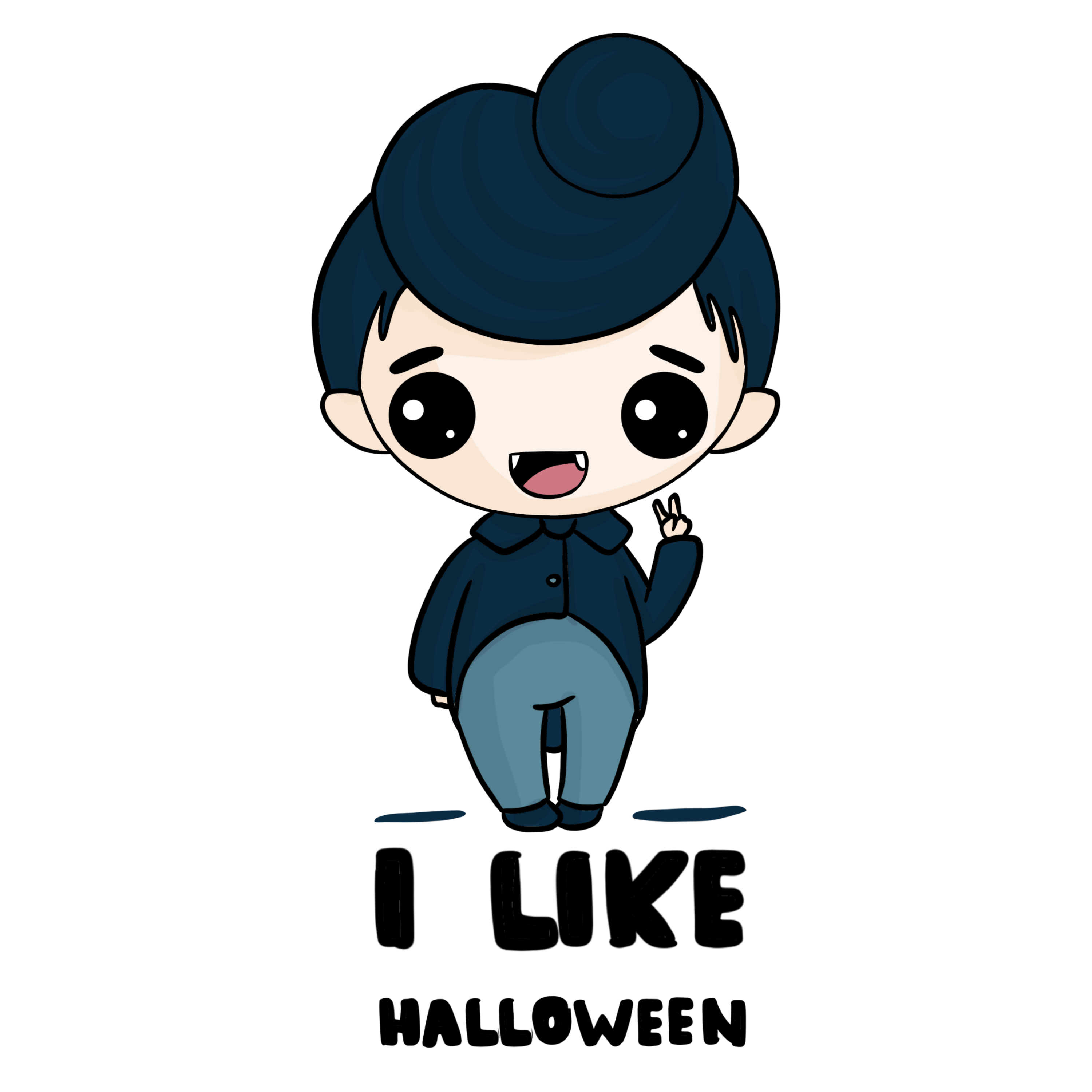 Cute vampire I like Halloween in Drawing Inspiration by Olga Bortniak