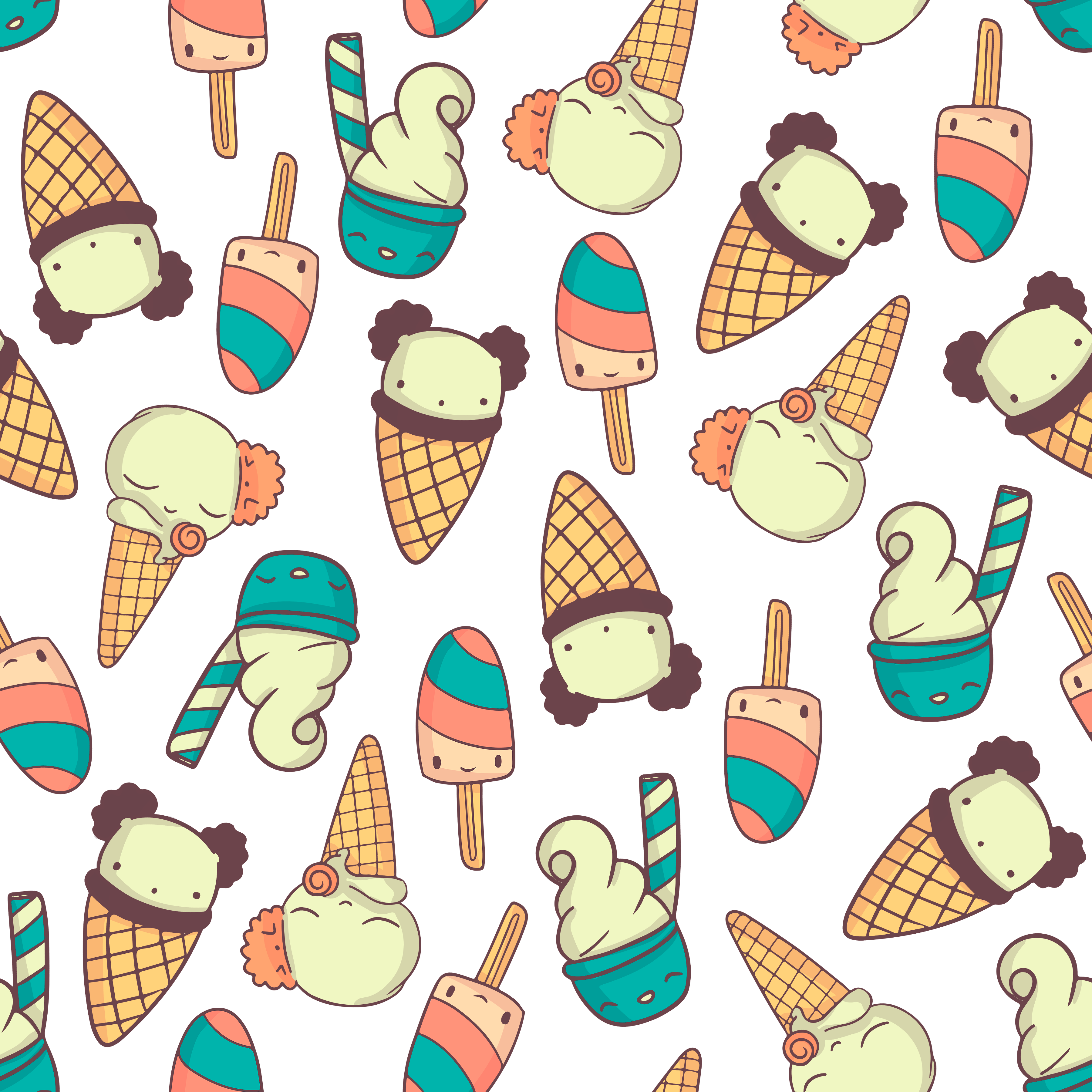 Cute colorfull icecreams by Olga Bortniak Cute colorfull icecreams in Pattern & Surface Design Inspiration by Olga Bortniak