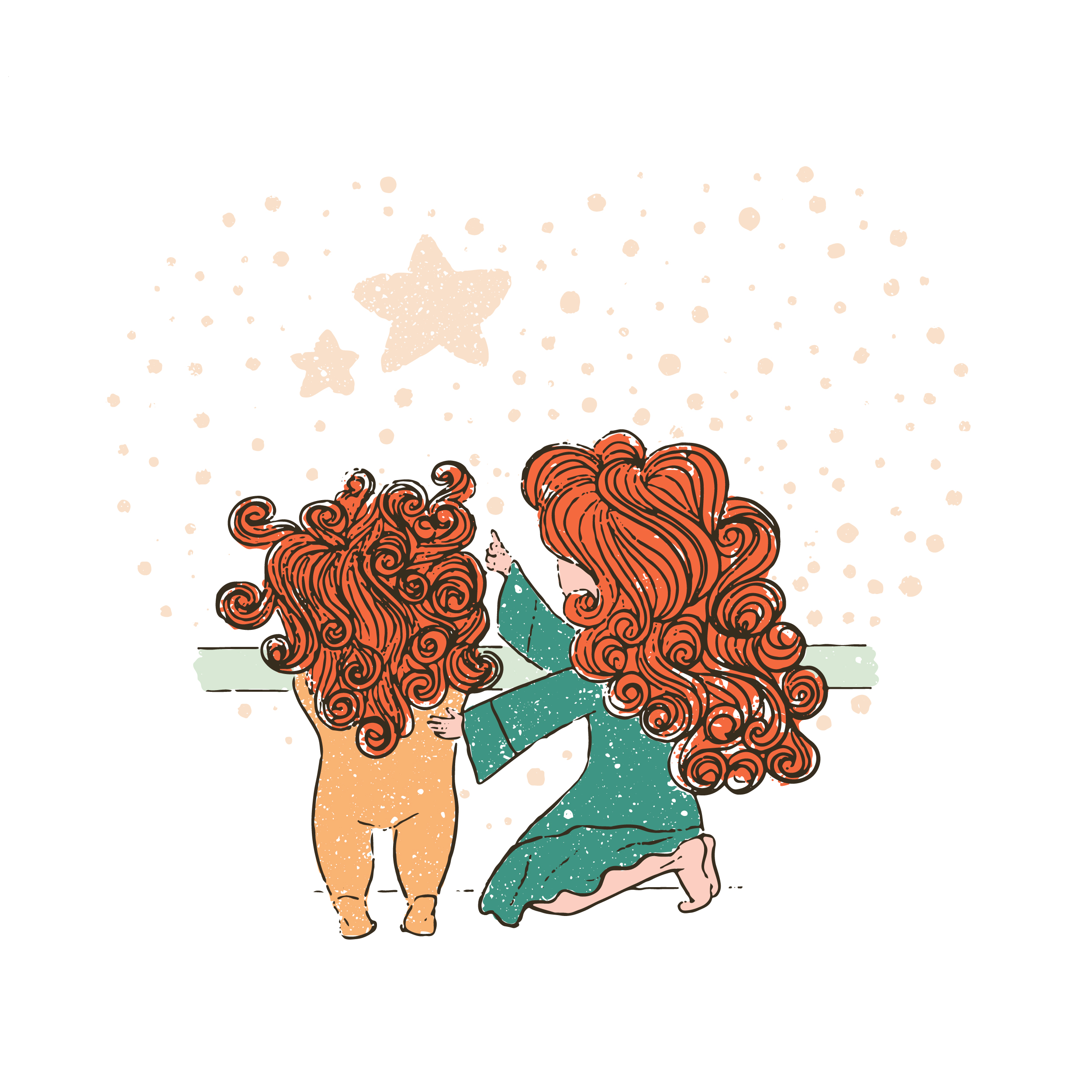 With my mom! by Olga Bortniak With my mom! in Illustration and Graphics Inspiration by Olga Bortniak