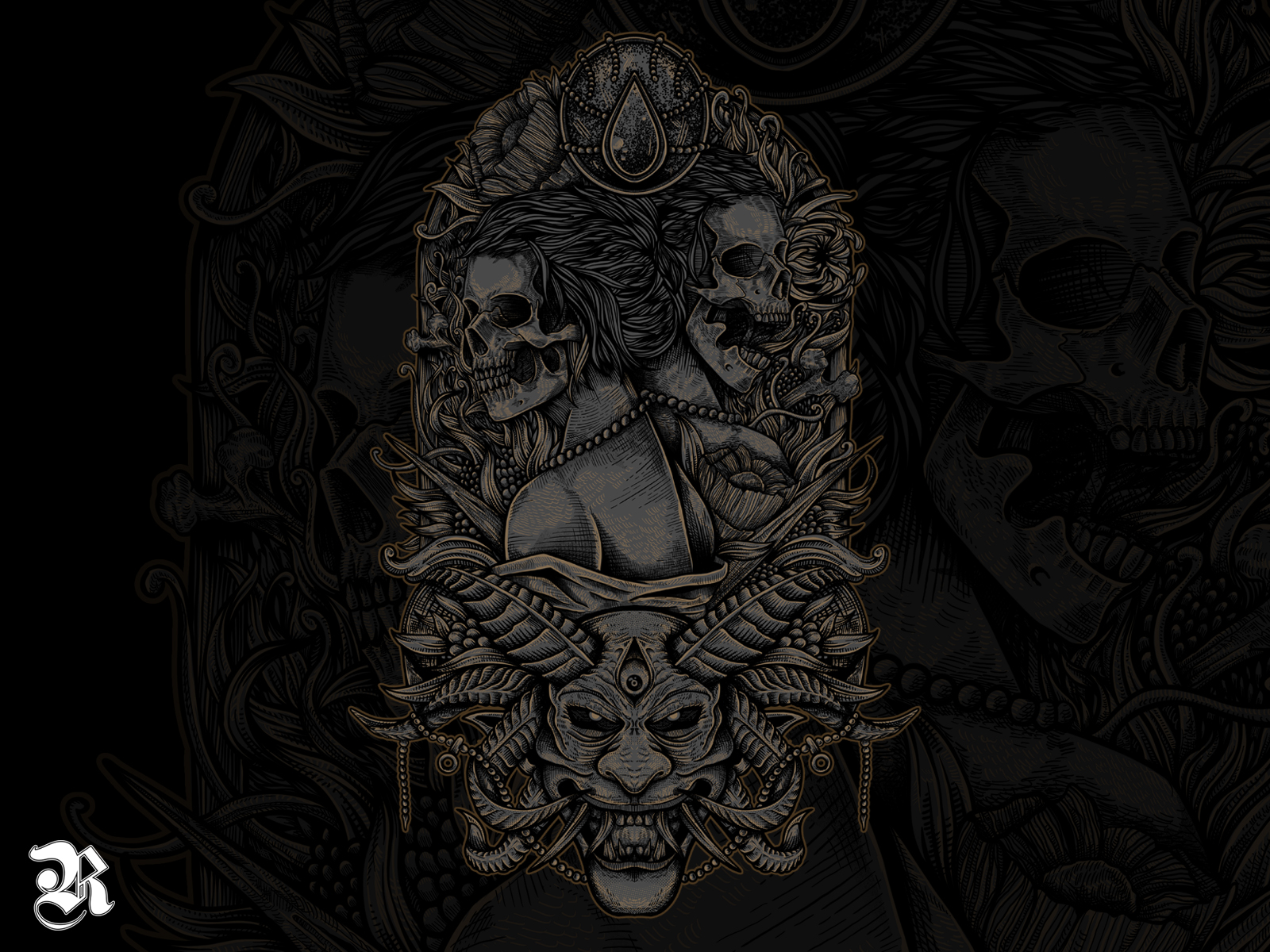 Kembhar professional drawing in T-Shirt Design Inspiration by Drawingmaster™