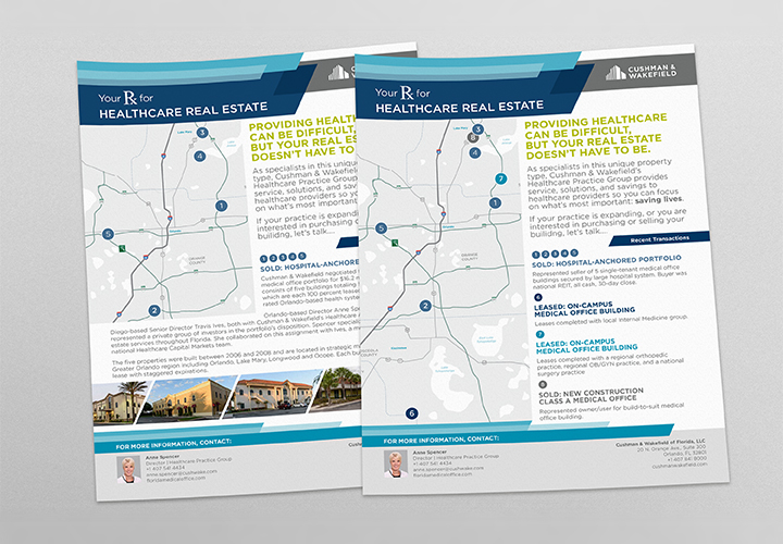 Commercial Real Estate Transaction Flyer in Brochure Design Inspiration by Susan Tournour